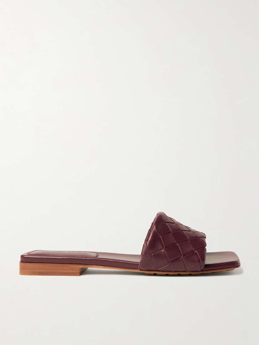 Bottega Veneta Parco Intrecciato Leather Slides