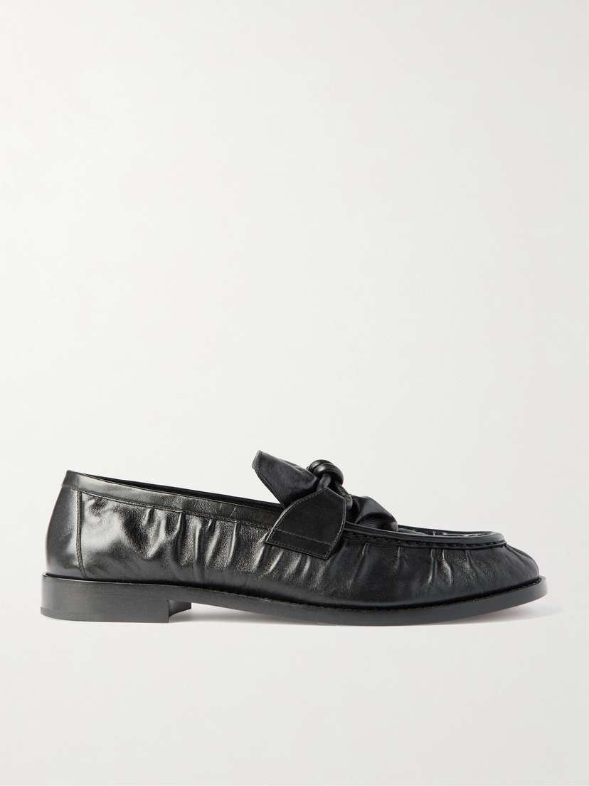 Bottega Veneta Astaire Knotted Crinkled-leather Loafers