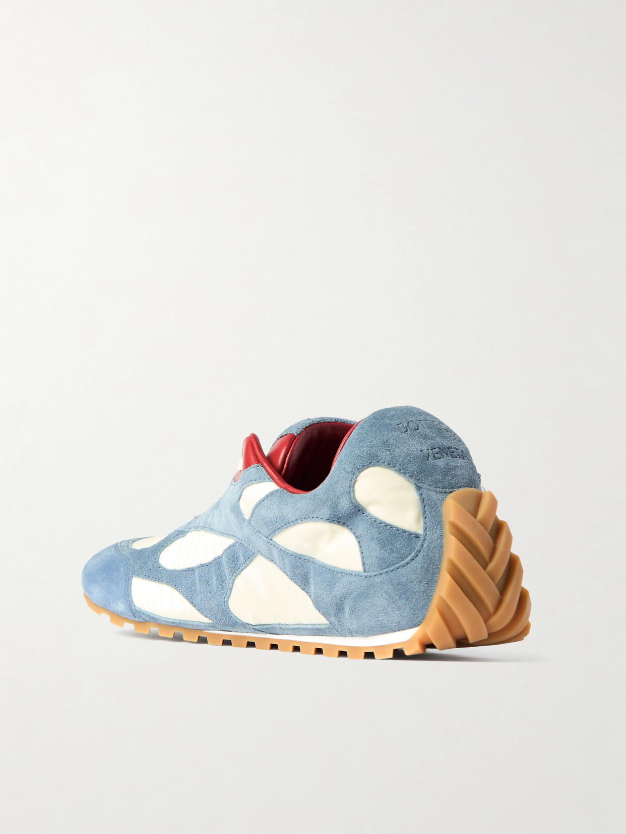 Bottega Veneta Orbit Flash Leather-trimmed Suede And Shell Sneakers In White