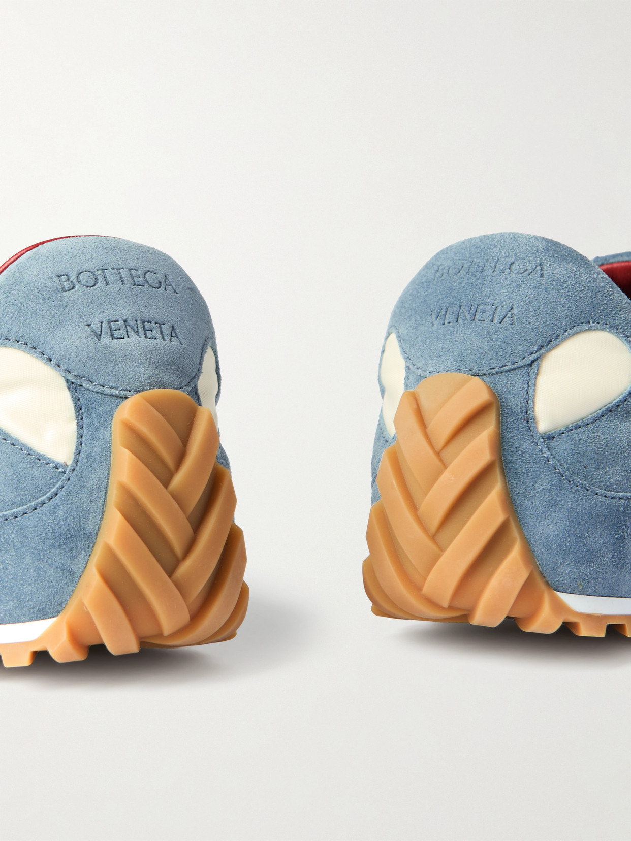 Bottega Veneta Orbit Flash Leather-trimmed Suede And Shell Sneakers In White