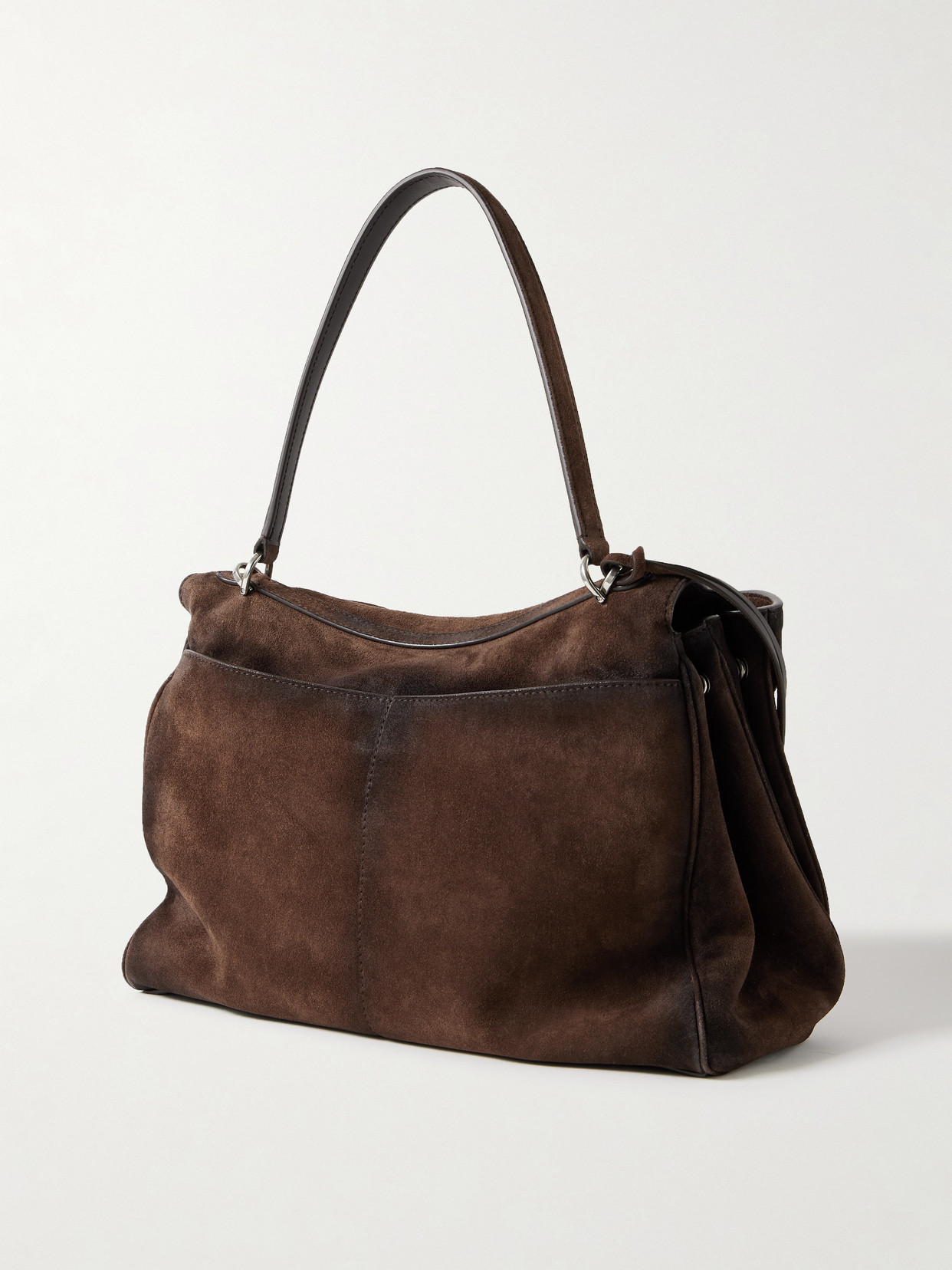 Balenciaga Rodeo Medium Suede Shoulder Bag In Brown