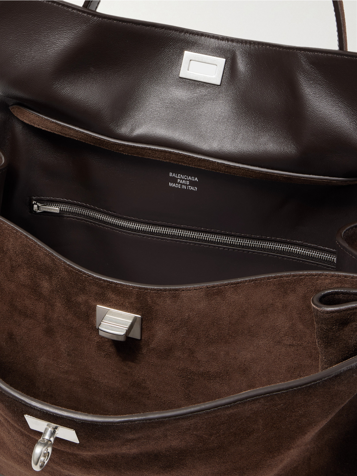 Balenciaga Rodeo Medium Suede Shoulder Bag In Brown