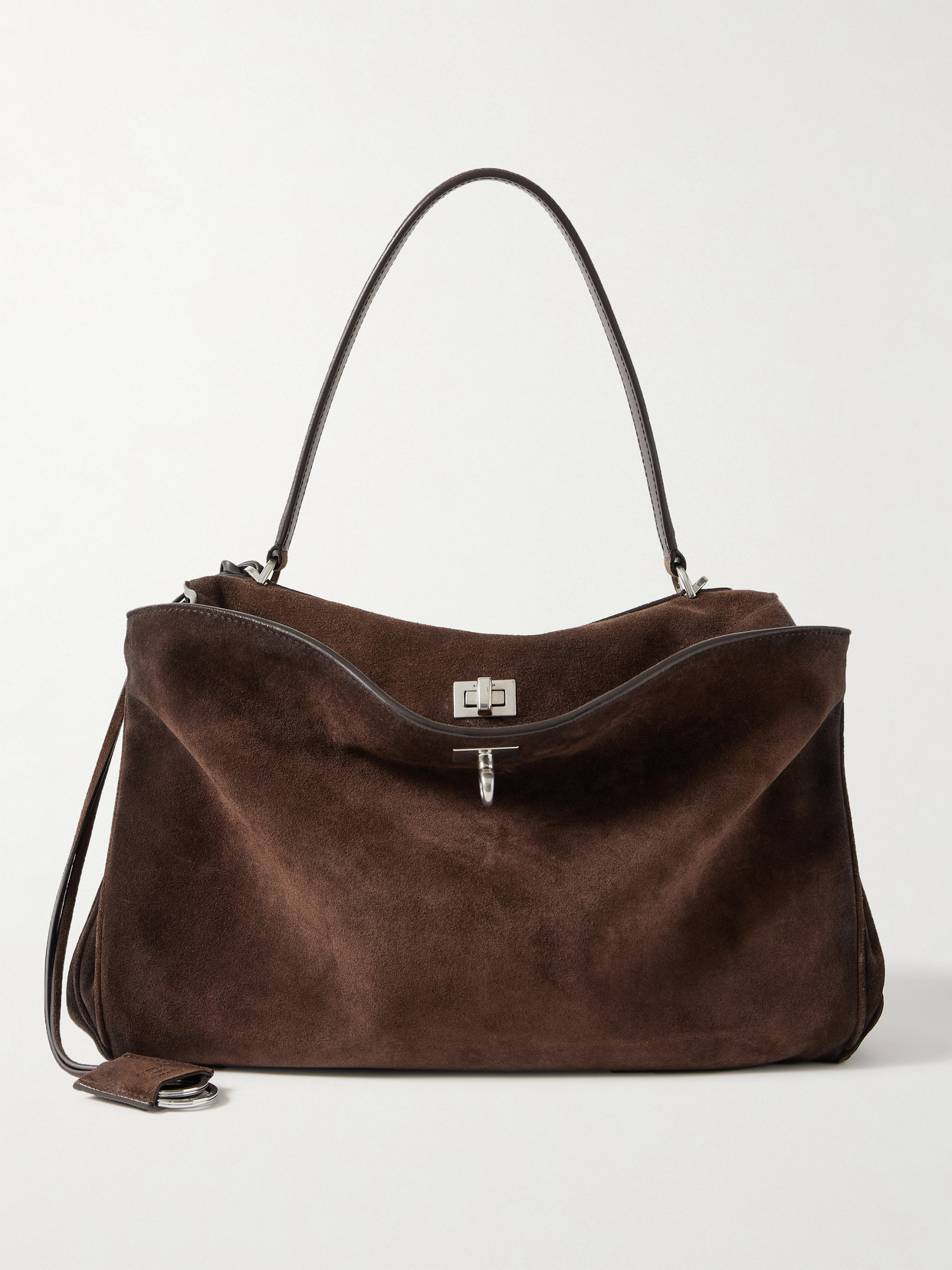 Balenciaga Rodeo Medium Suede Shoulder Bag In Brown