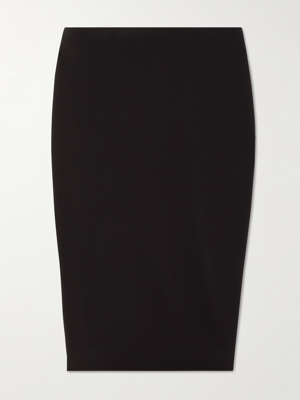 Saint Laurent High-waisted Wool Pencil Skirt With Ribbed Edges In Black