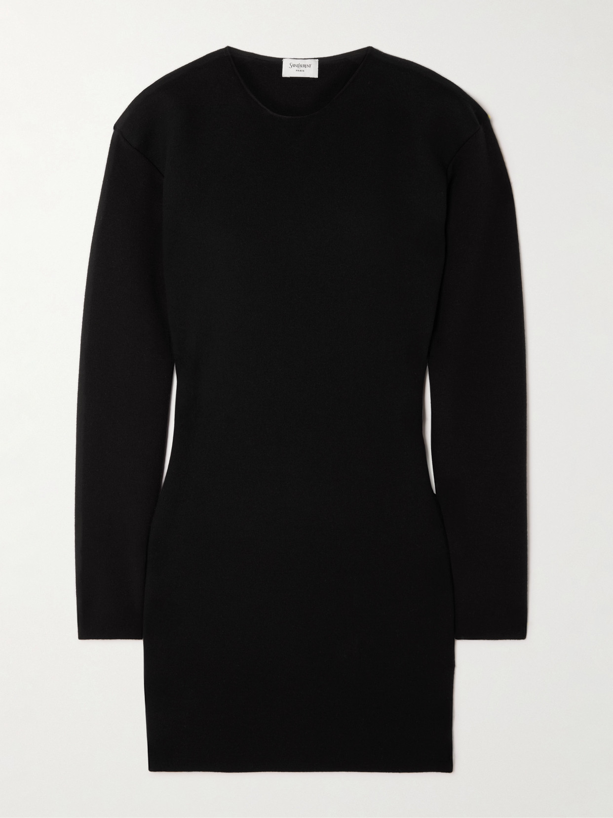 Saint Laurent Wool-blend Mini Dress In Black