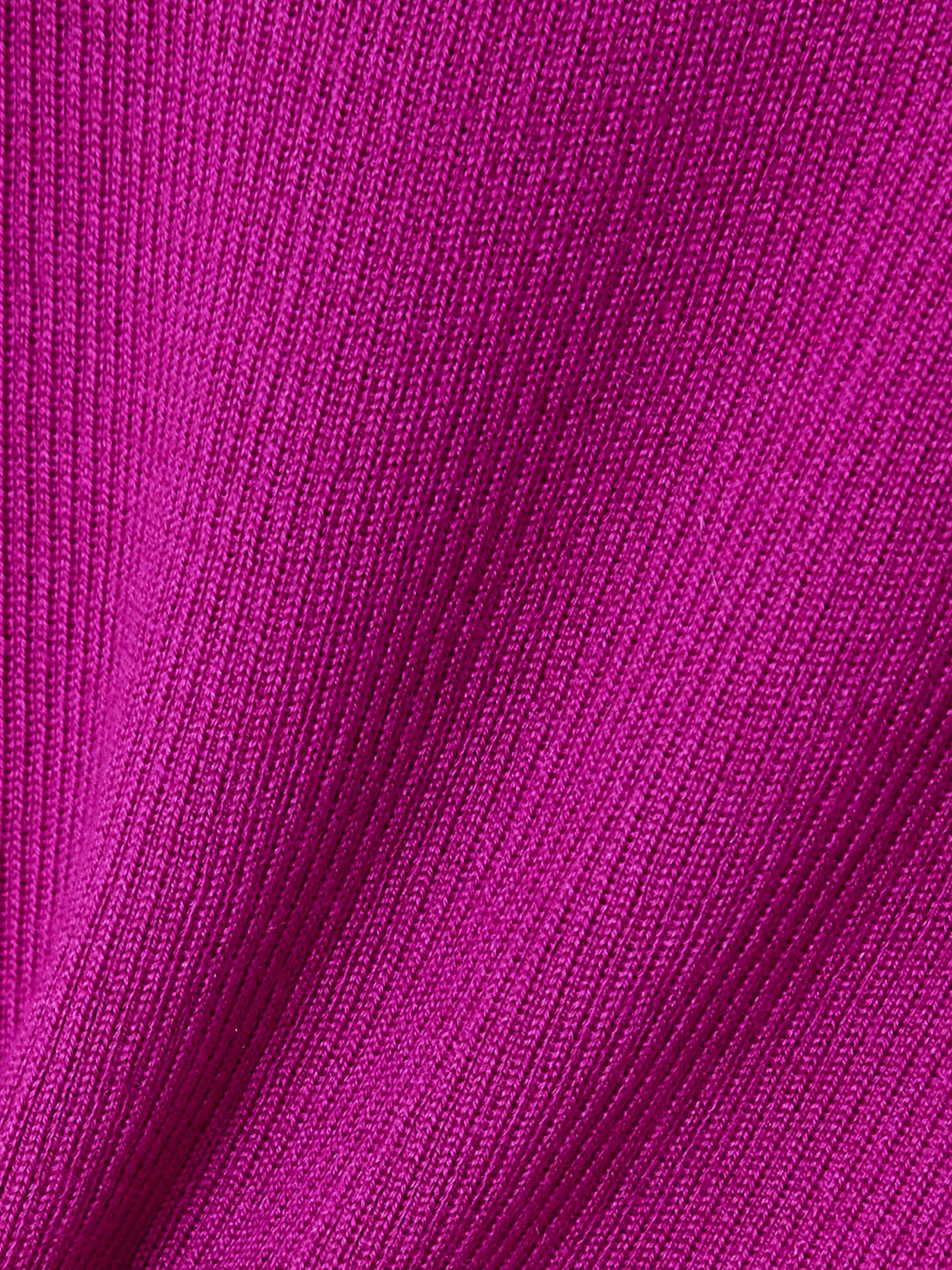 SAINT LAURENT Ribbed wool, cashmere and silk-blend turtleneck sweater