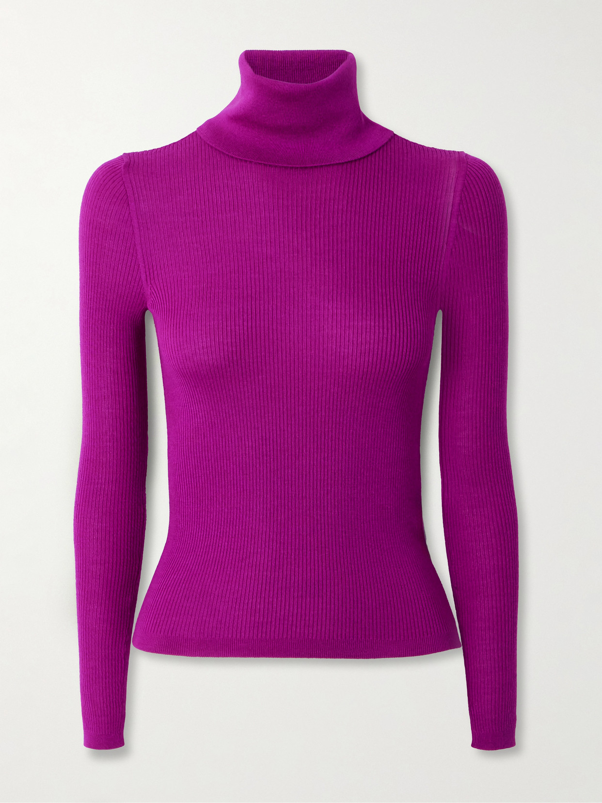Saint Laurent Turtleneck Top In Purple