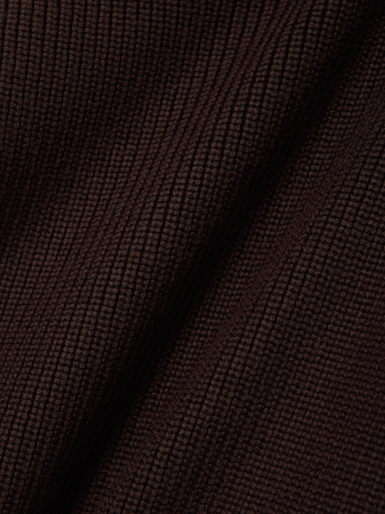 Saint Laurent Ribbed Wool Turtleneck Sweater In Brown