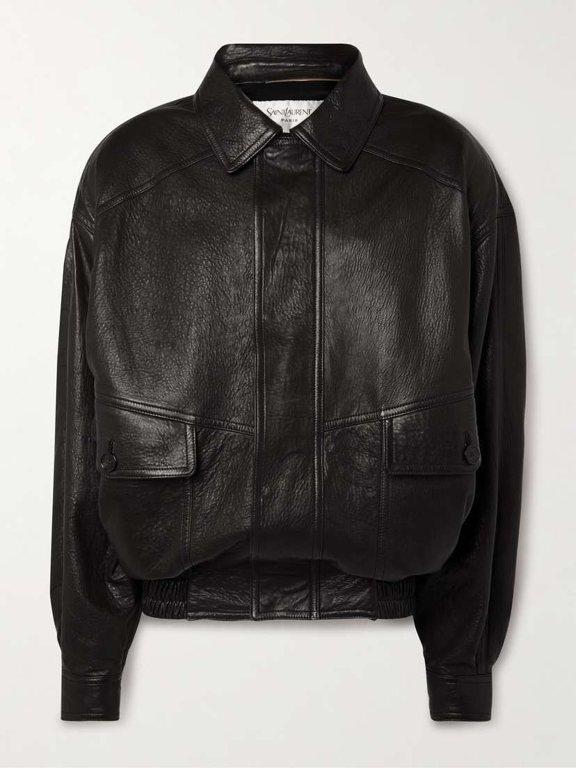 Saint Laurent Textured-leather Bomber Jacket