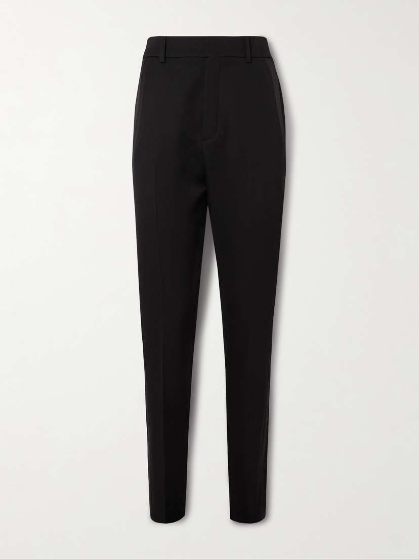 Saint Laurent Grain De Poudre Wool Tapered Pants