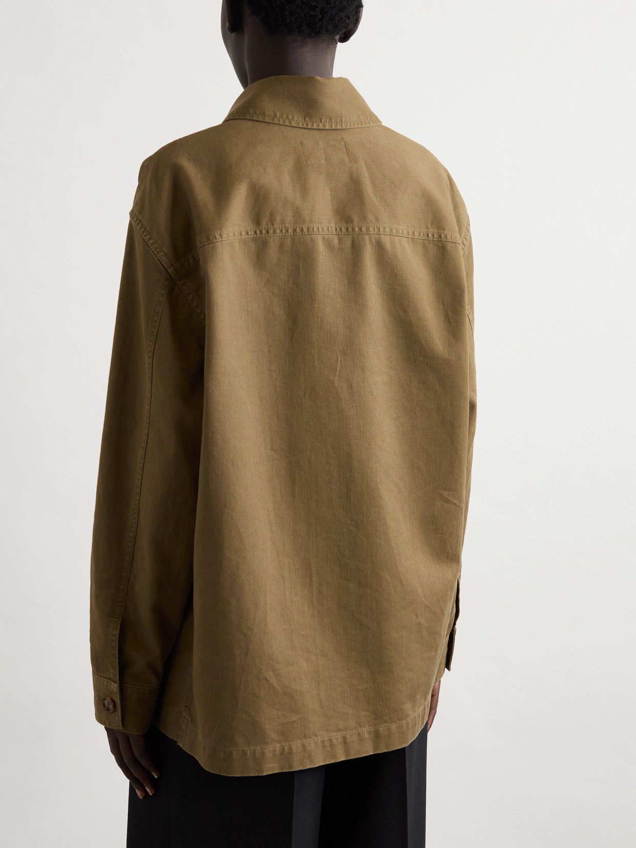Cotton And Linen-Blend Gabardine Shirt
