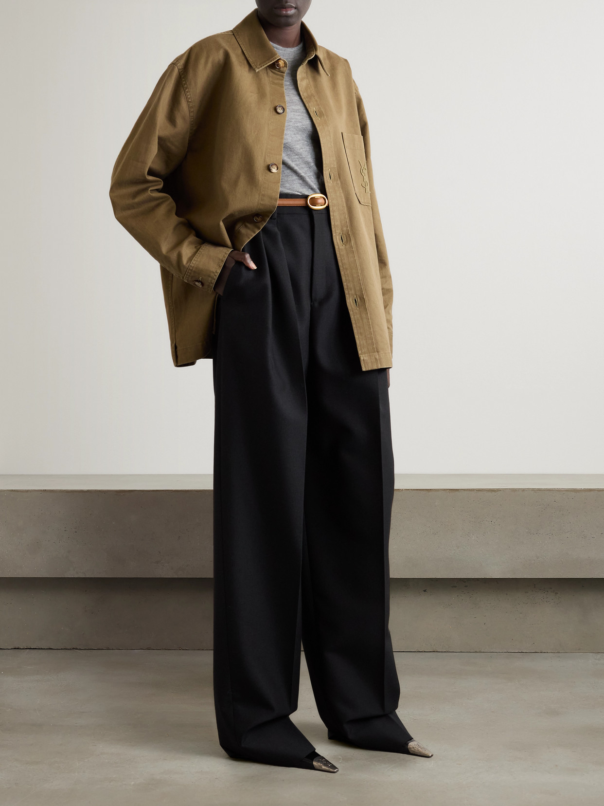 Cotton And Linen-Blend Gabardine Shirt