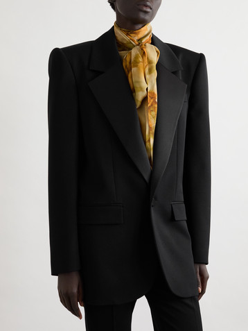 Saint Laurent Grain de poudre wool and silk-satin blazer