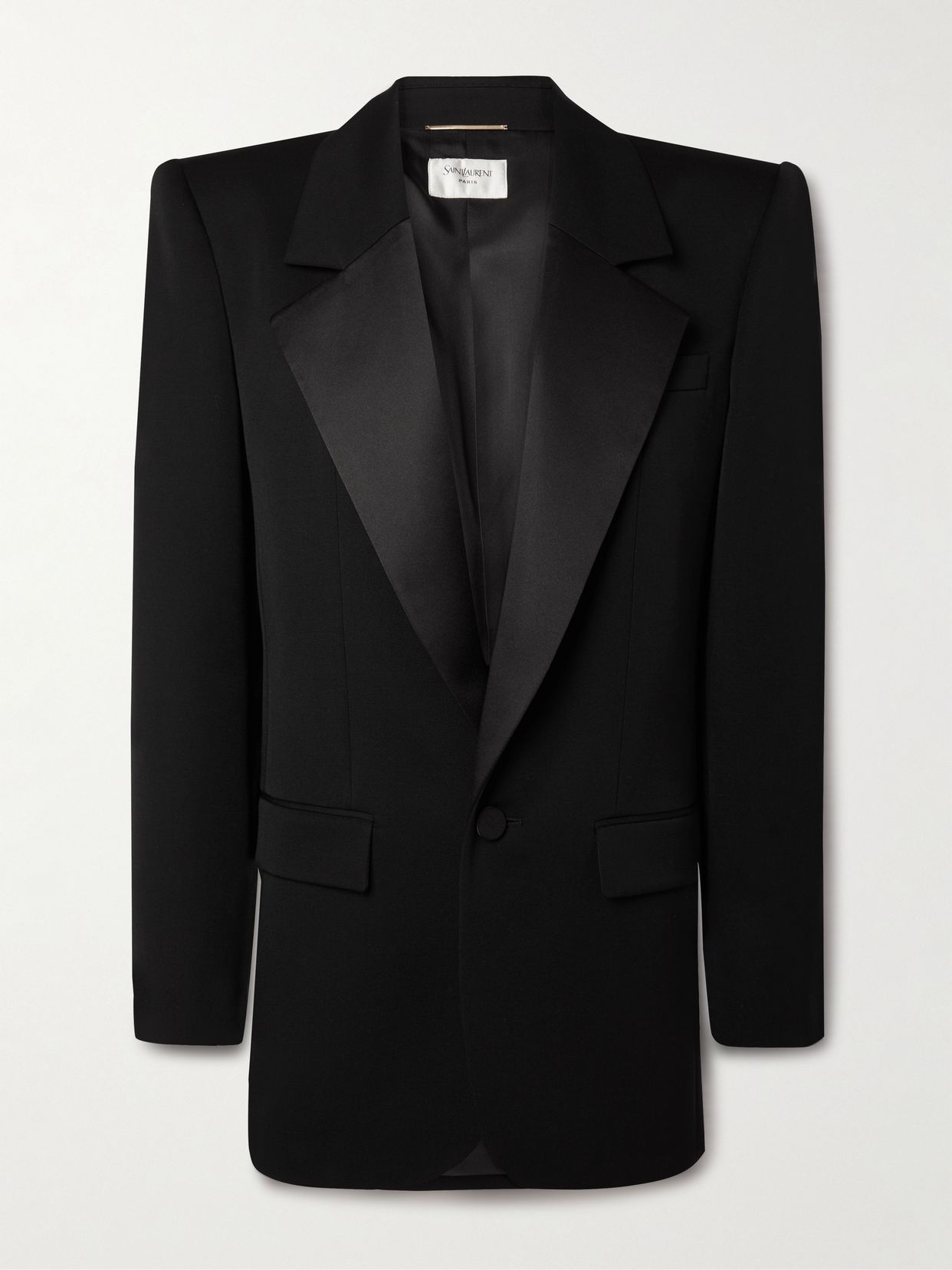 Grain de poudre wool and silk-satin blazer
