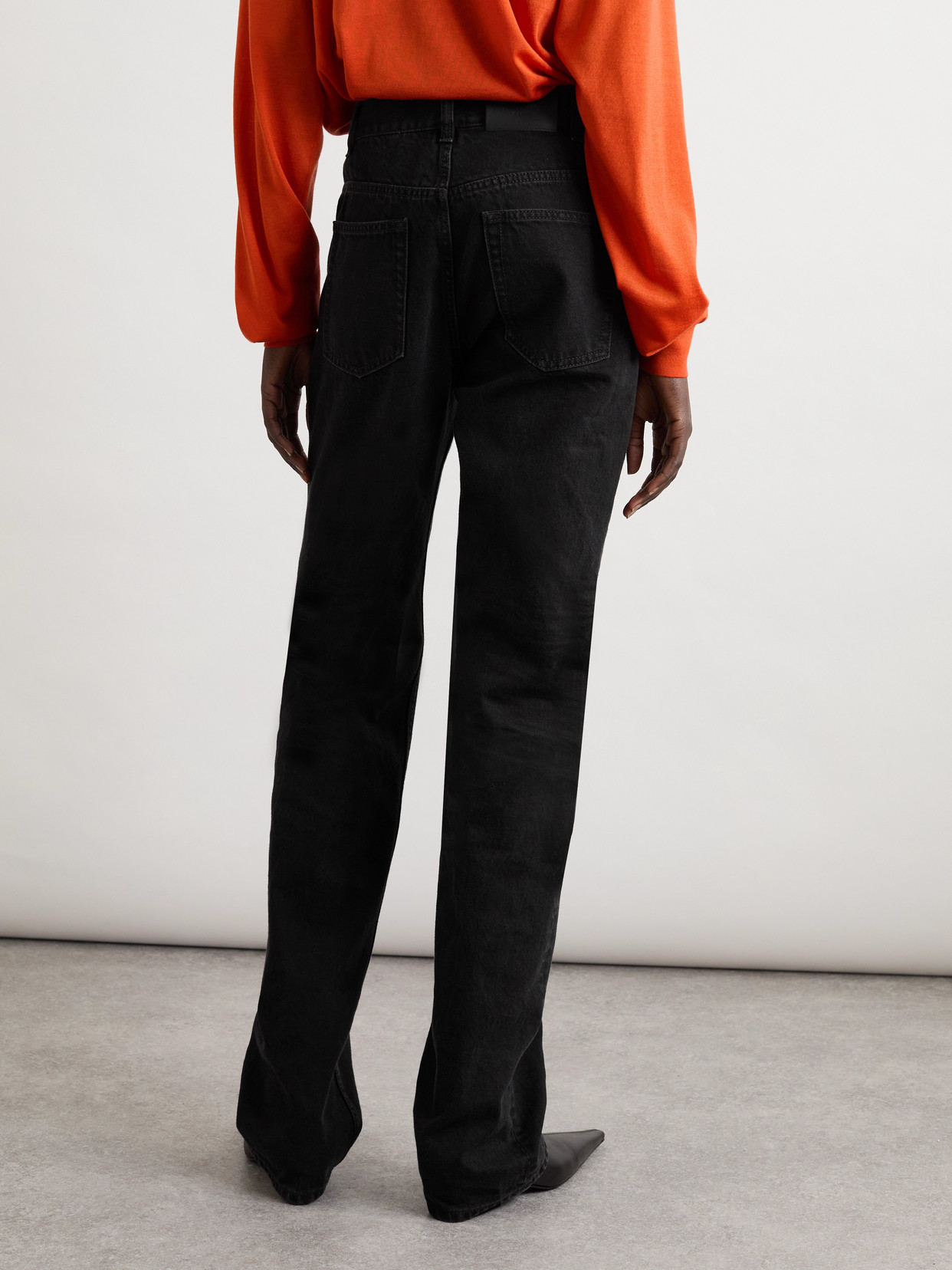 Saint Laurent Nico Mid-rise Straight-leg Jeans In Black