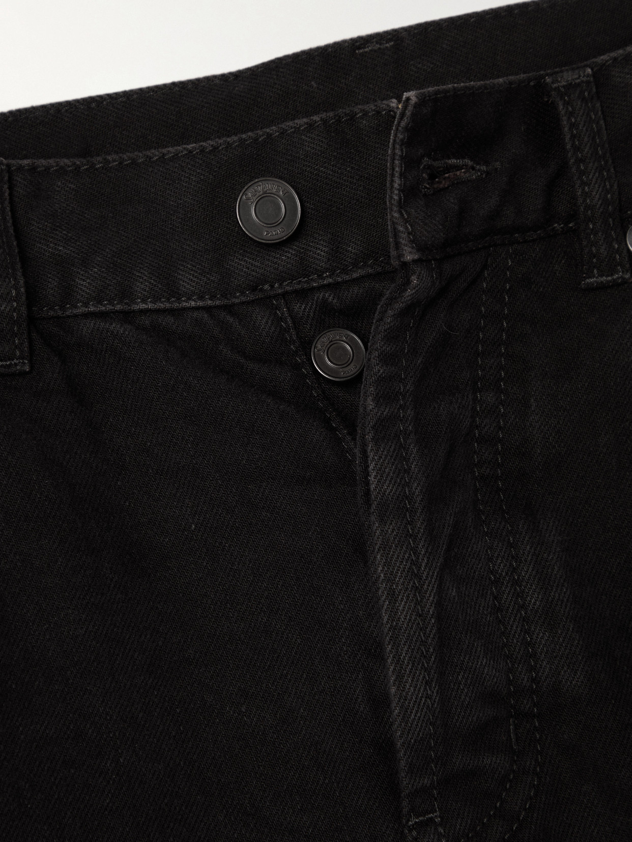 Saint Laurent Nico Mid-rise Straight-leg Jeans In Black