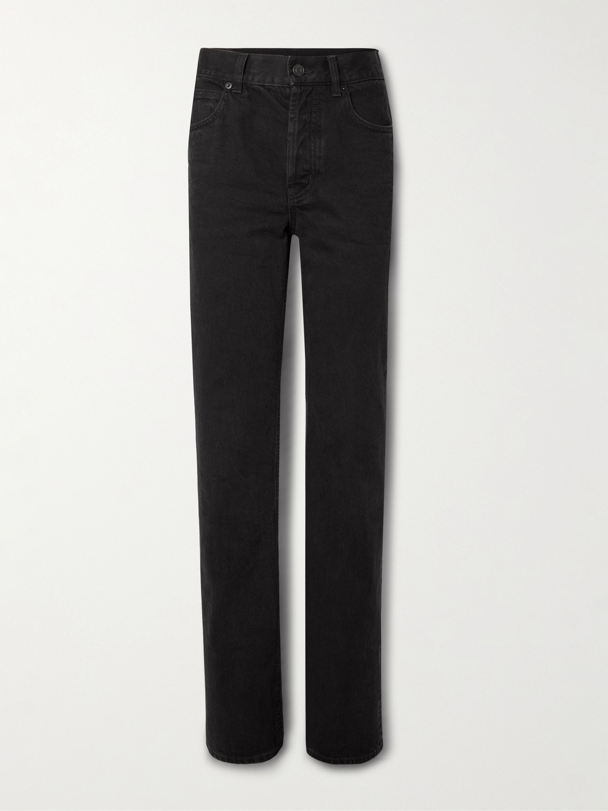 Saint Laurent Nico Mid-rise Straight-leg Jeans In Black