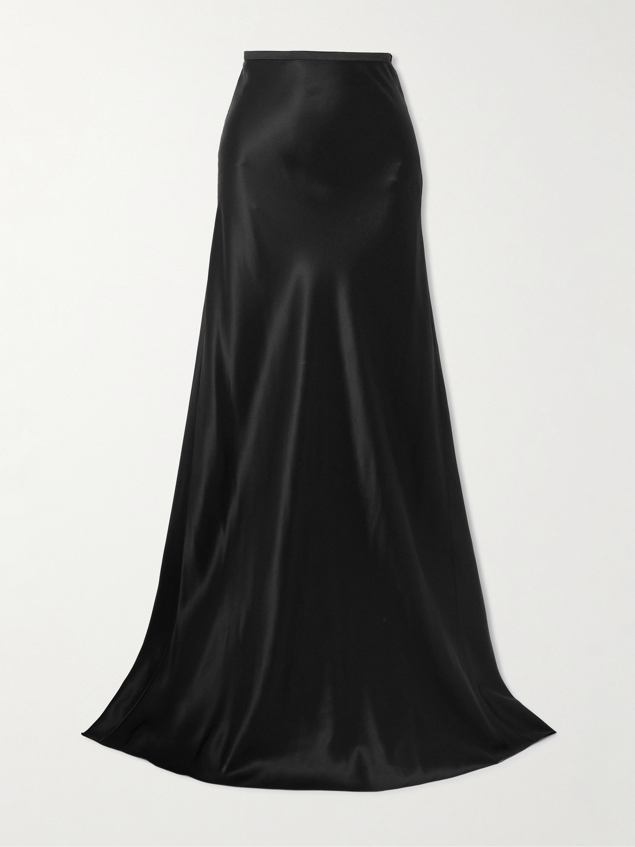 Saint Laurent Silk-satin Maxi Skirt In Black