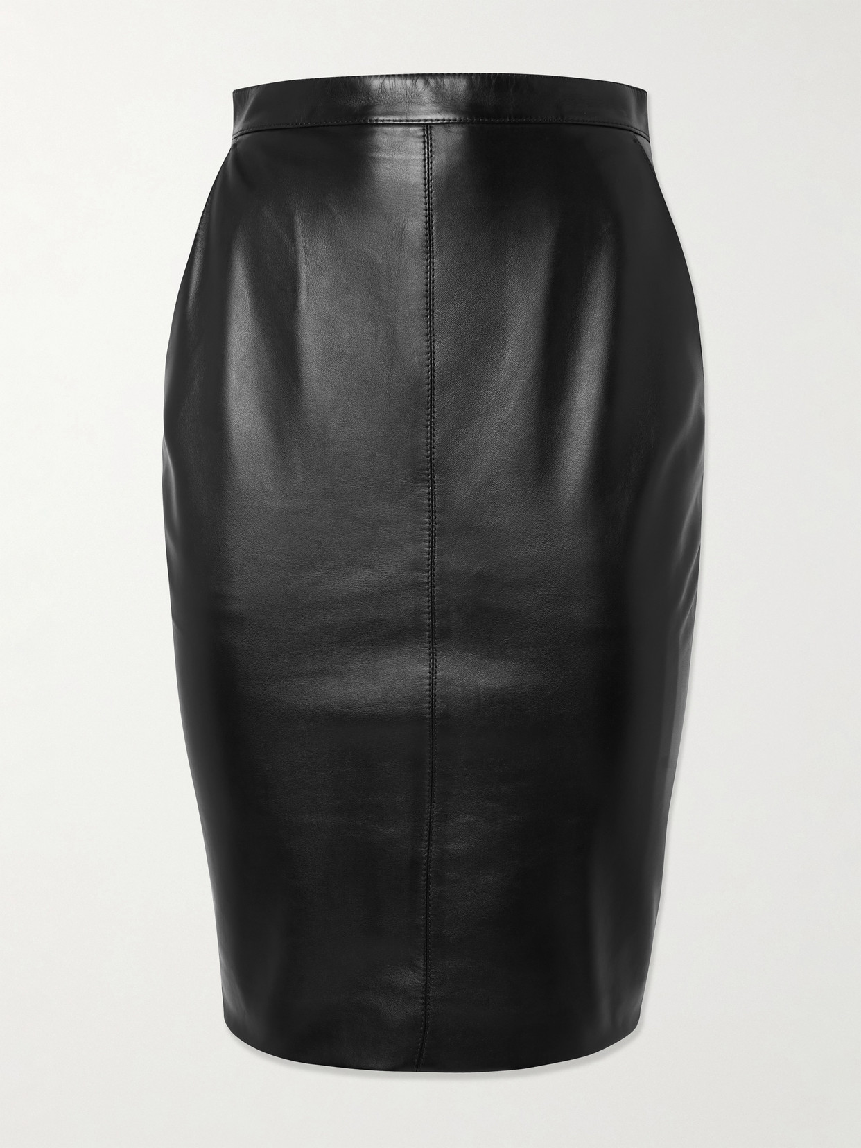 Saint Laurent High-rise Leather Miniskirt In Black