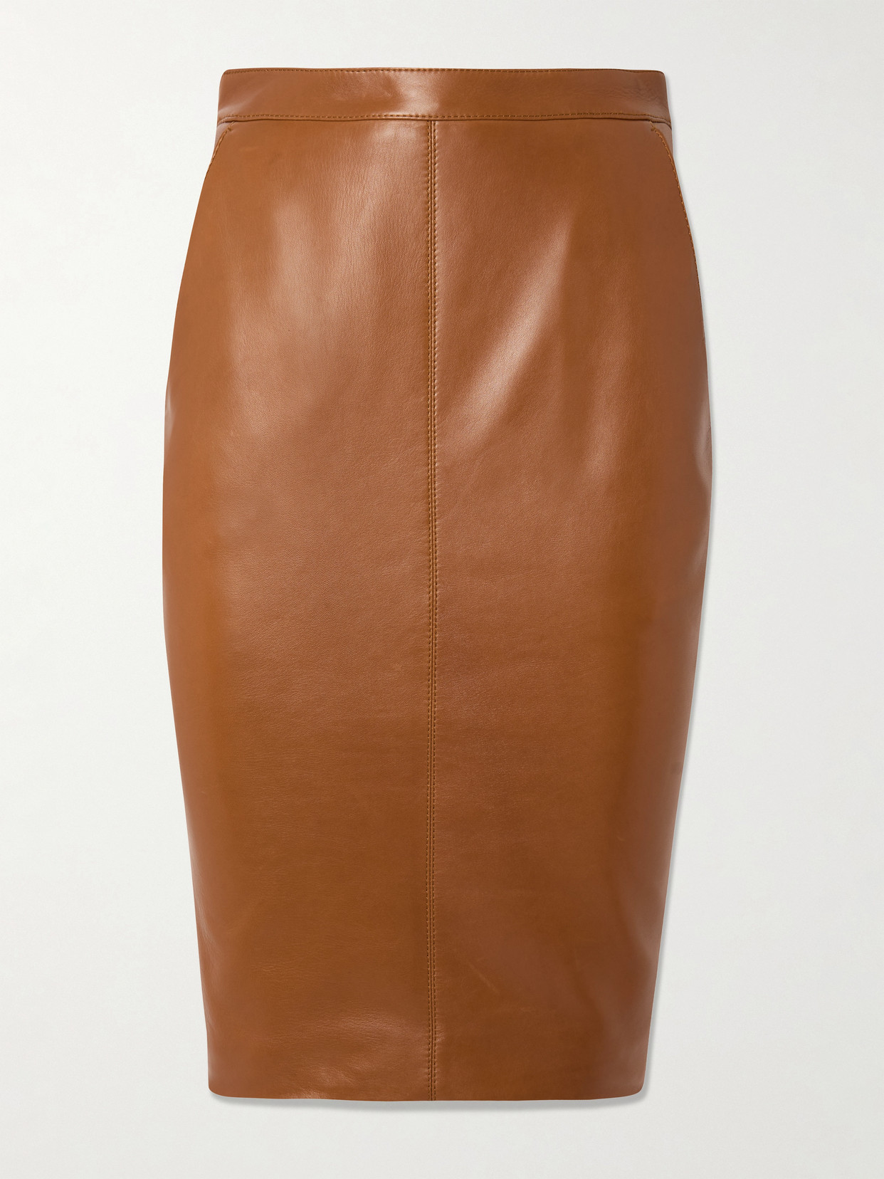 Saint Laurent Leather Skirt In Brown