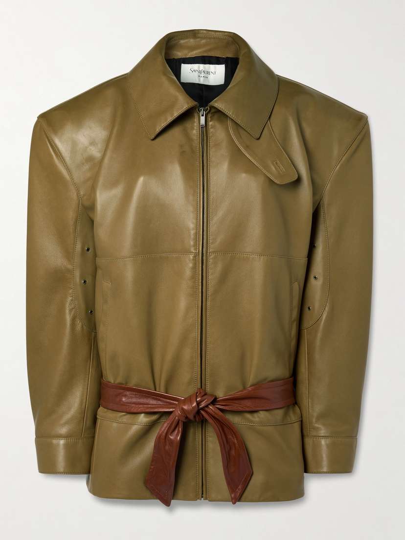 Saint Laurent Belted Leather Jacket