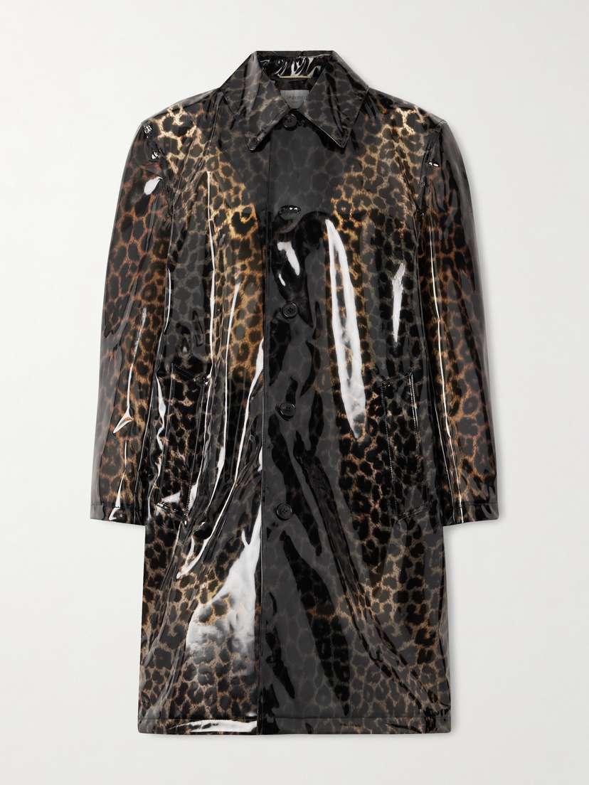 Saint Laurent Leopard-print Vinyl Coat