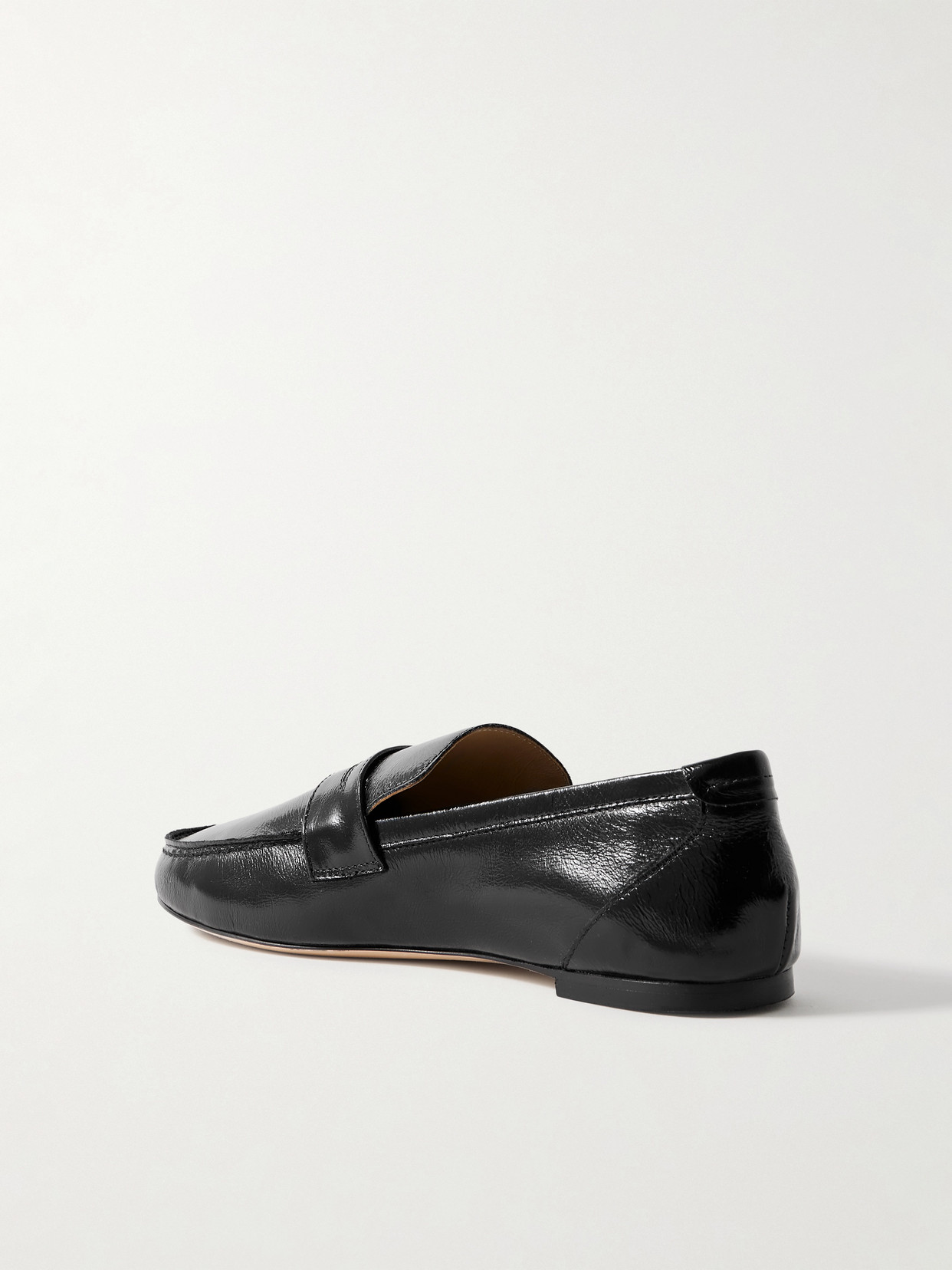 Jamie Haller Crinkled-leather Loafers In Black