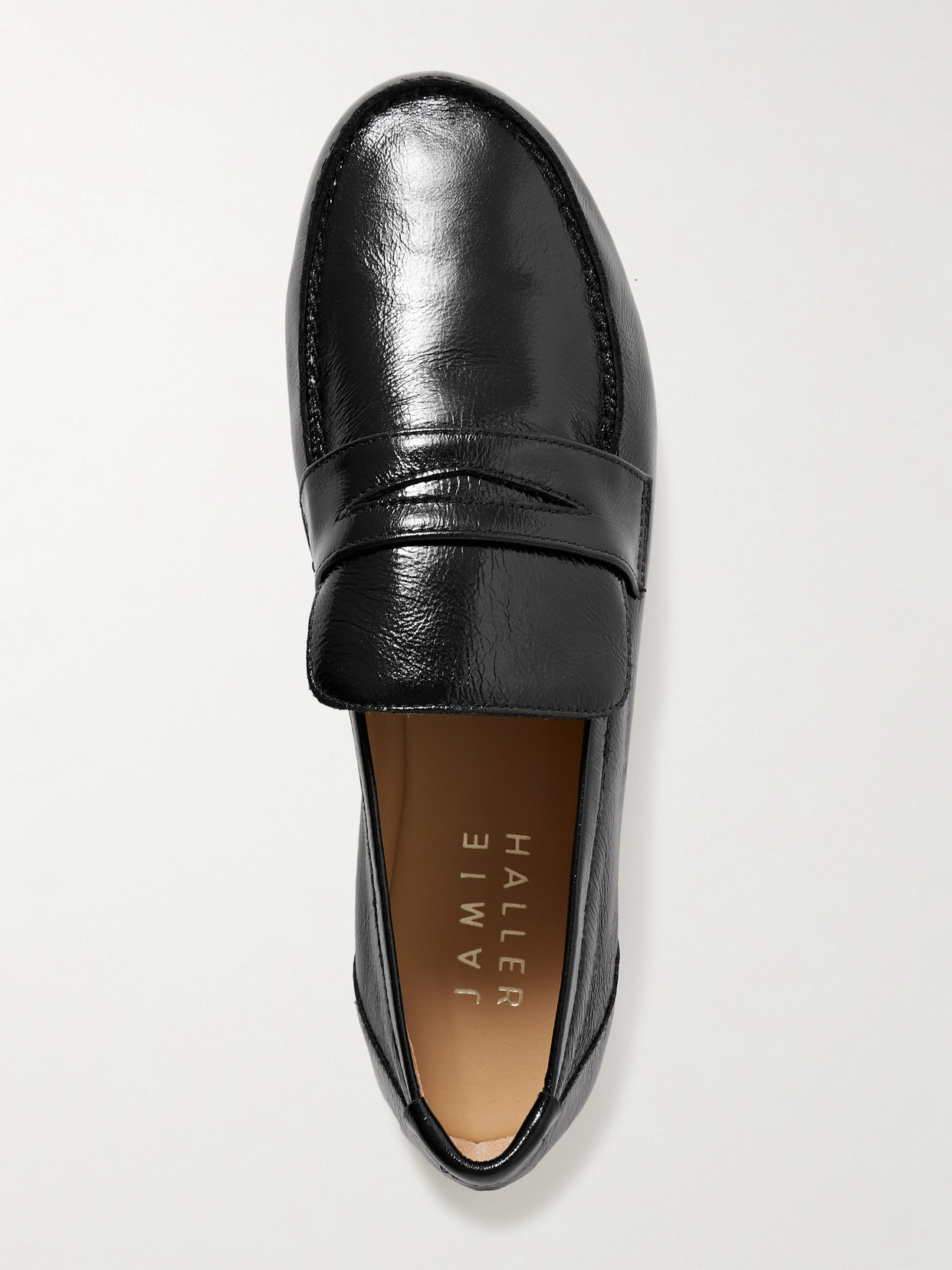 Jamie Haller Crinkled-leather Loafers In Black