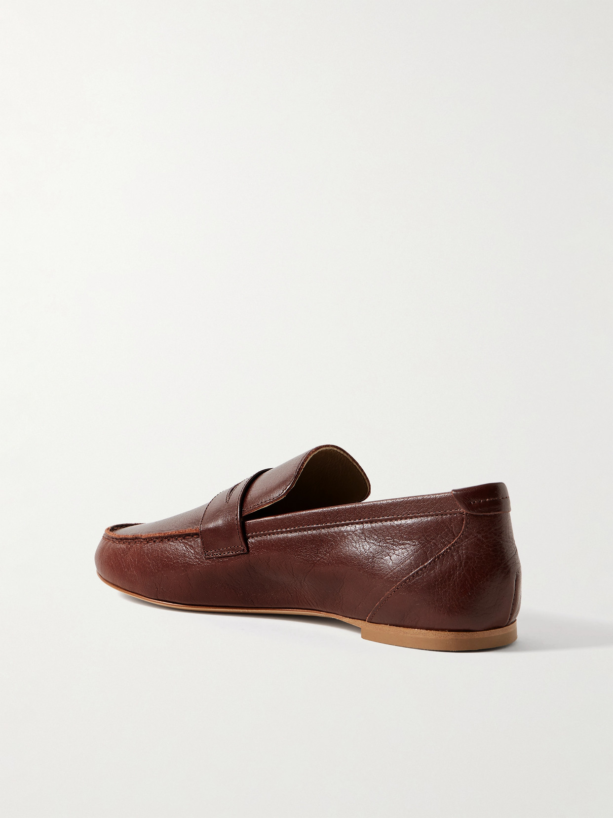 Jamie Haller Crinkled-leather Loafers In Burgundy