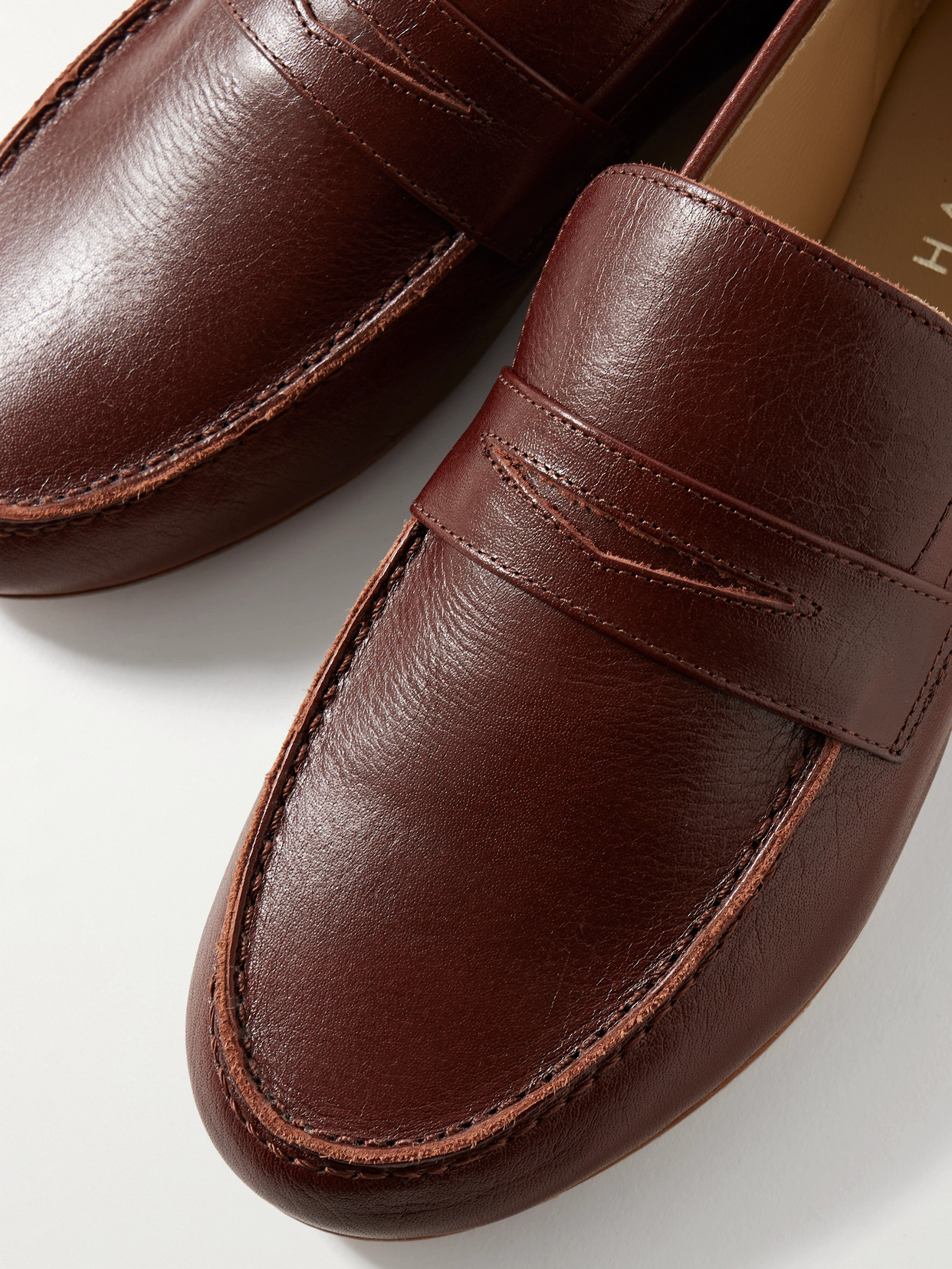 Jamie Haller Crinkled-leather Loafers In Burgundy