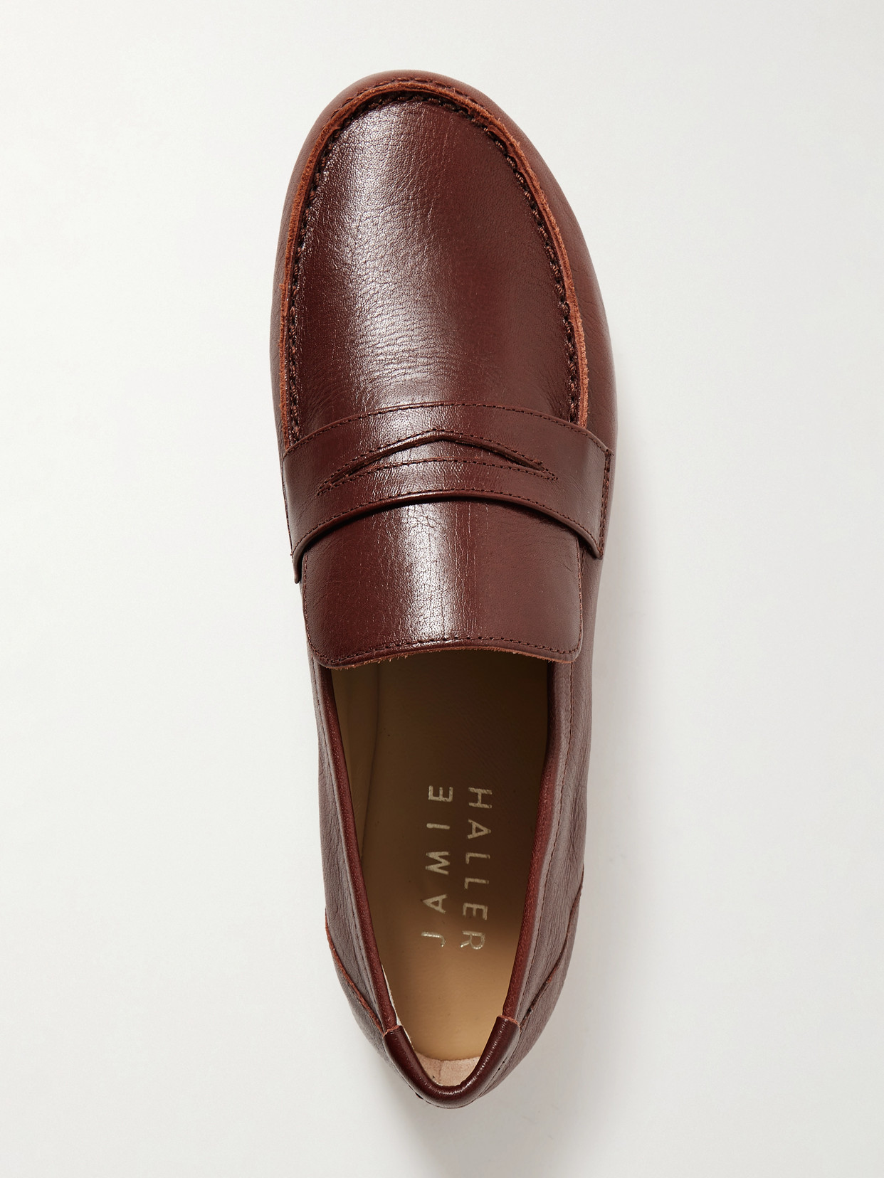 Jamie Haller Crinkled-leather Loafers In Burgundy
