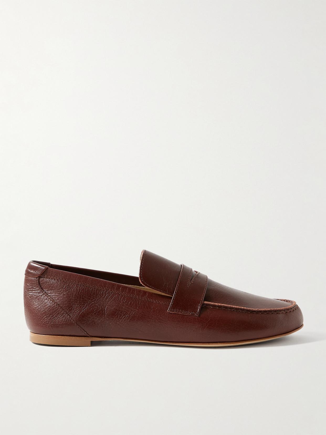 Jamie Haller Crinkled-leather Loafers In Burgundy