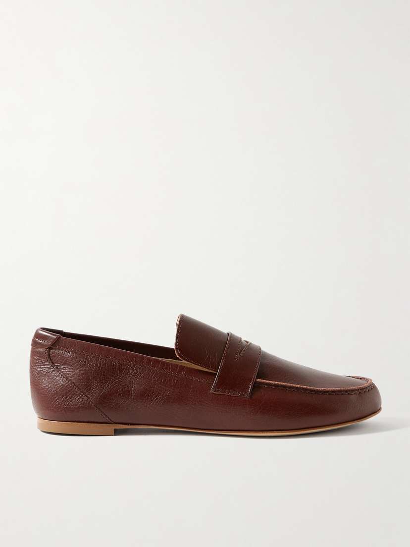 Jamie Haller Crinkled-leather Loafers