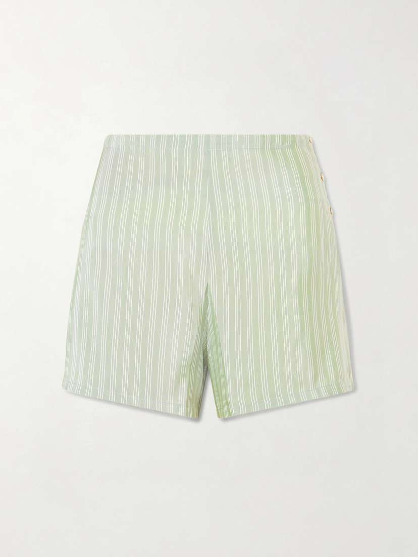 BODE Sylvan Striped Silk-satin Shorts