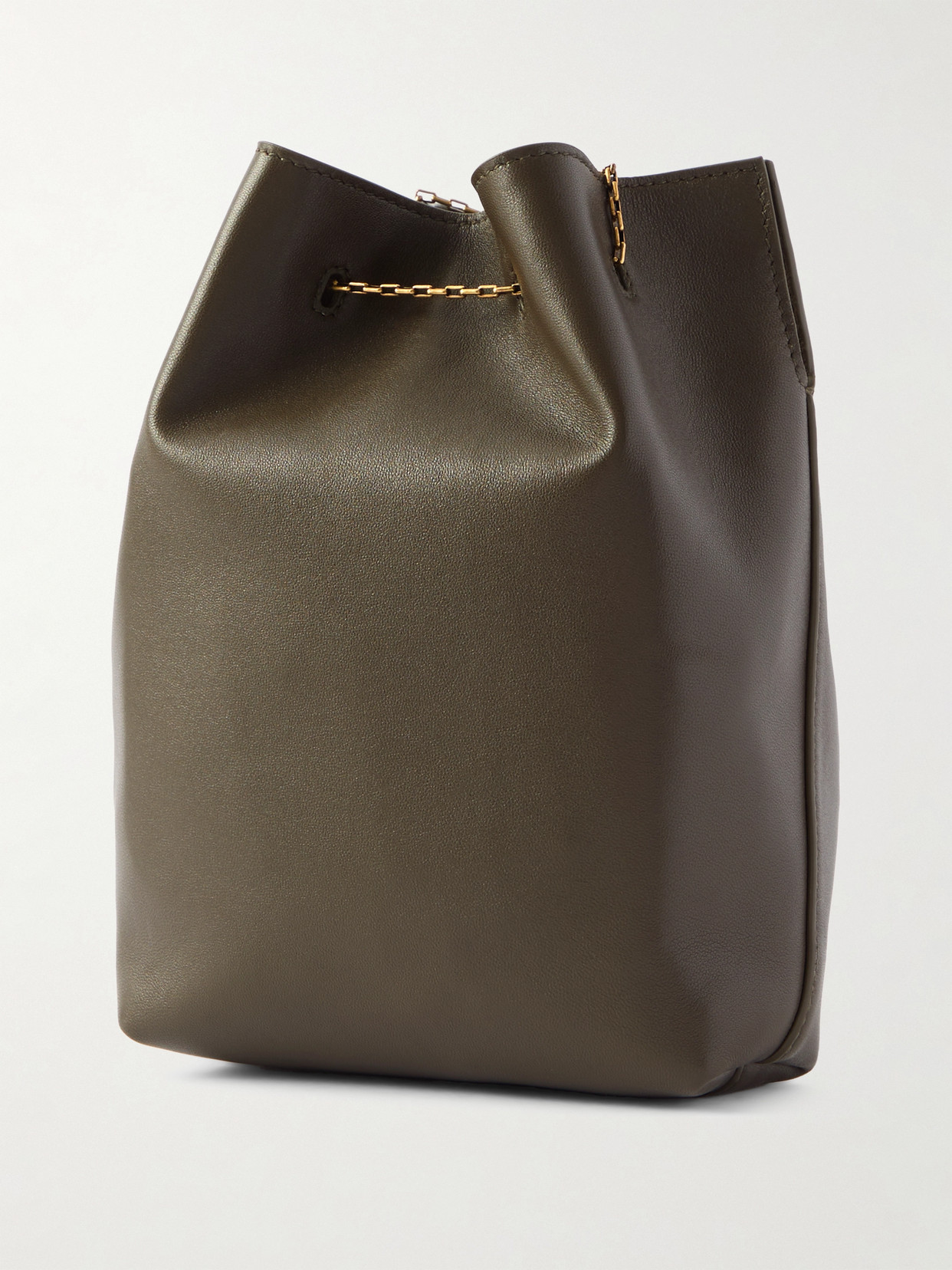 Saint Laurent Sintra Sport Appliquéd Leather Shoulder Bag In Gray