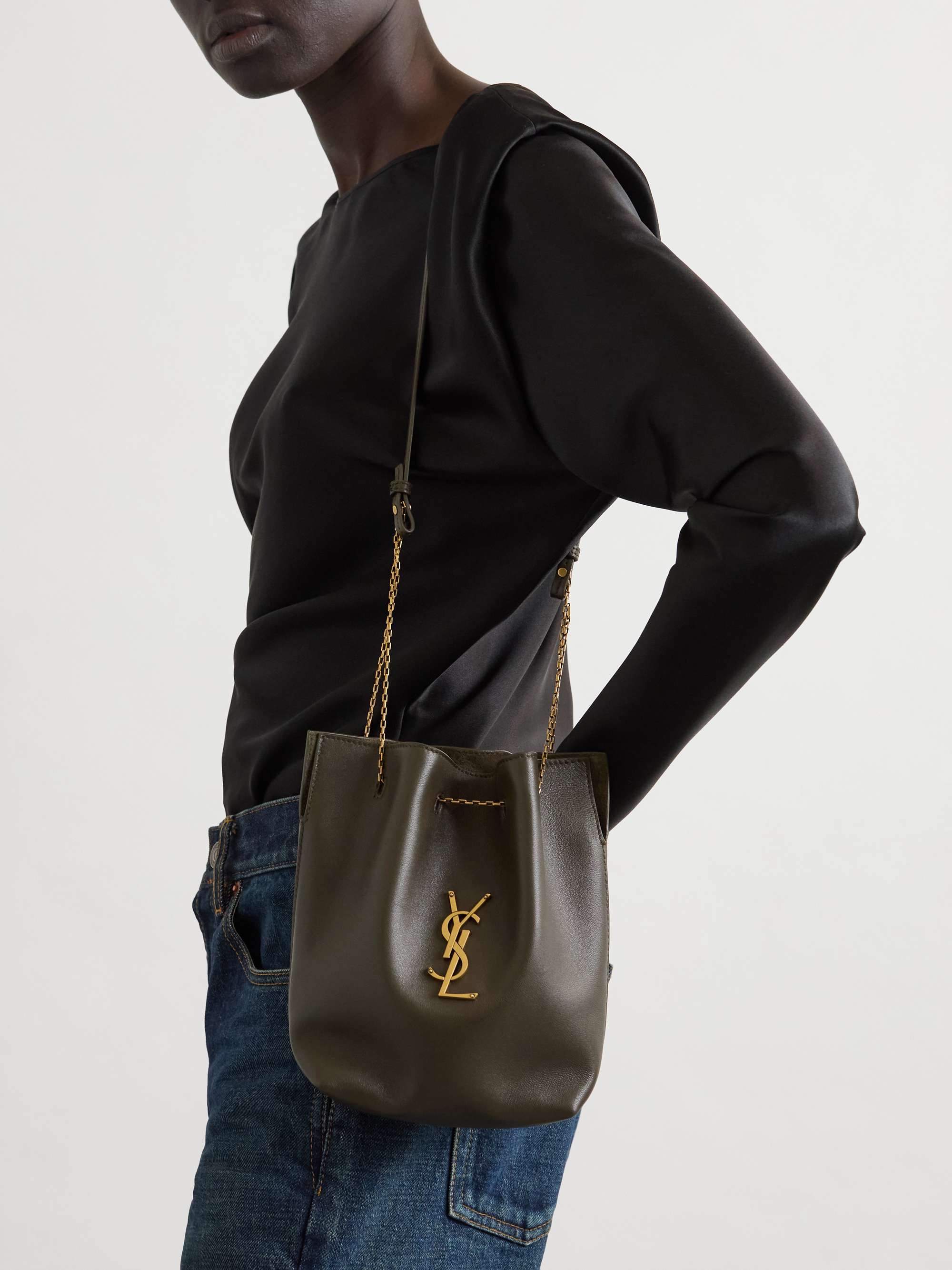 Sintra Sport appliquéd leather shoulder bag - gray - One Size