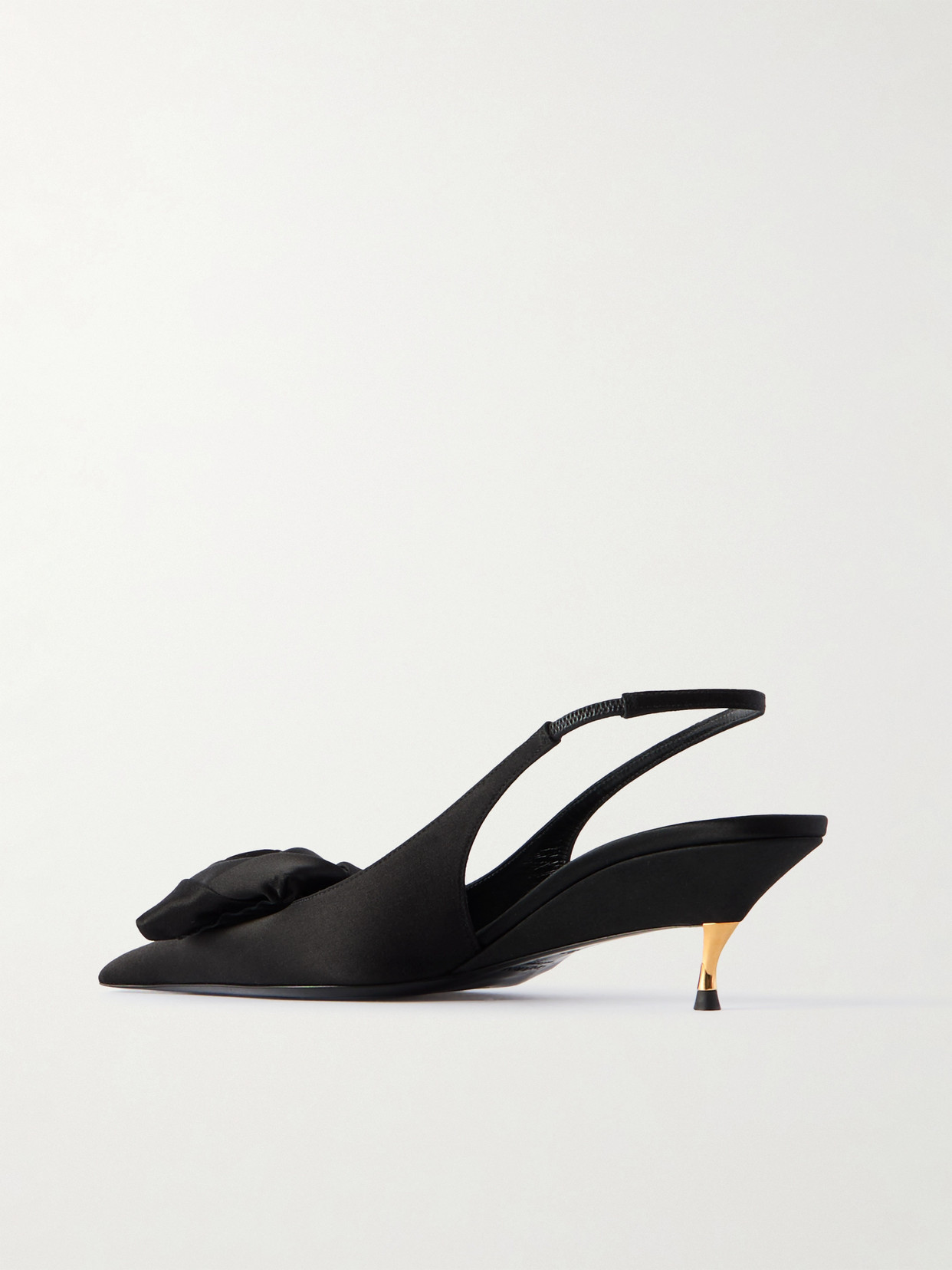 Saint Laurent Dakota 50 Crêpe Satin Slingback Pumps In Black