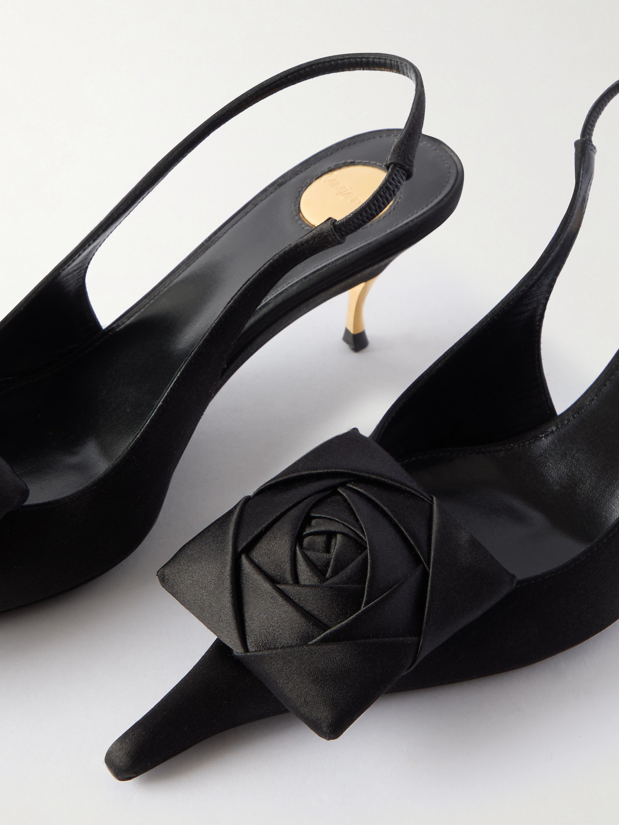Saint Laurent Dakota 50 Crêpe Satin Slingback Pumps In Black