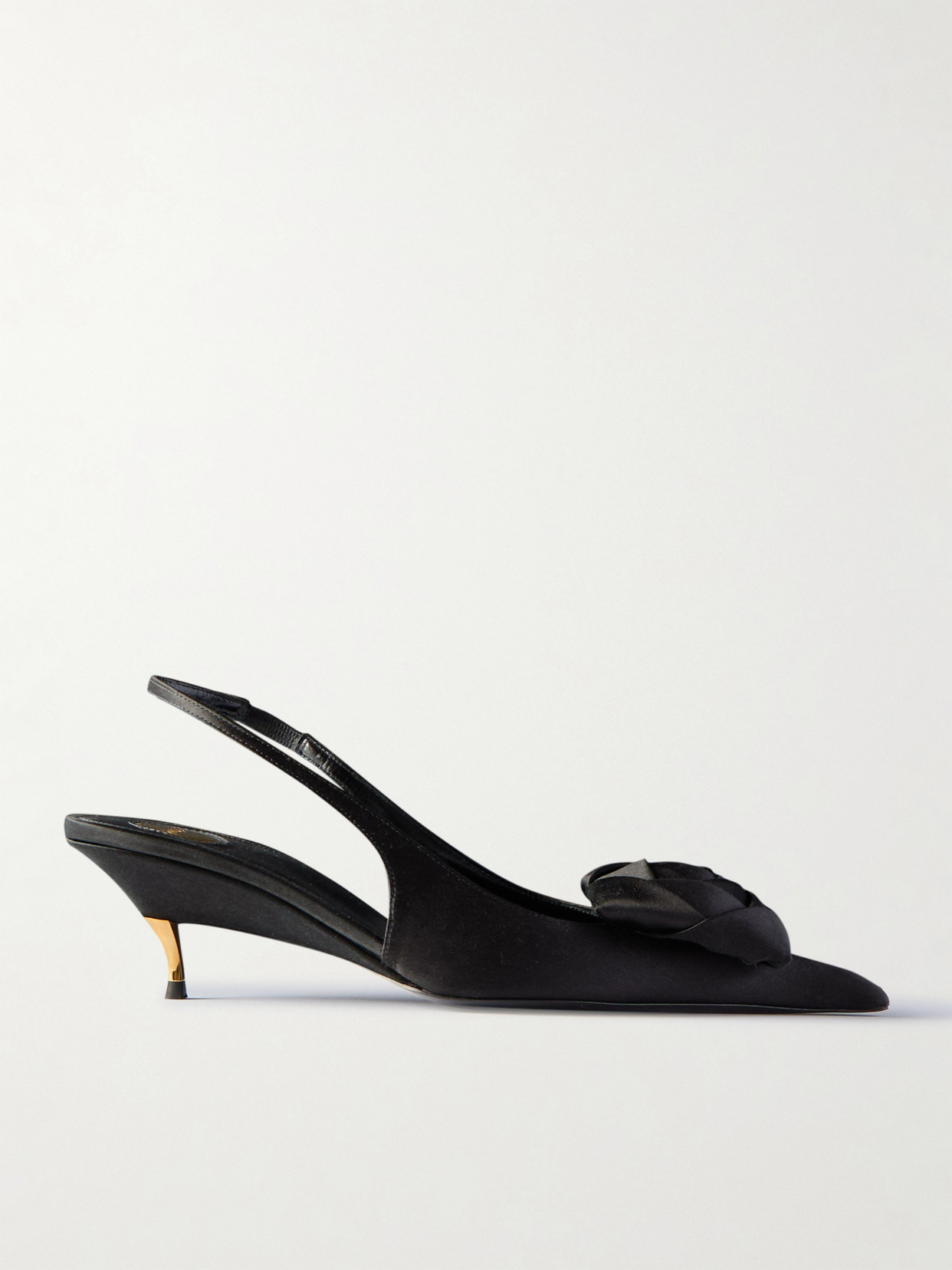 Saint Laurent Dakota 50 Crêpe Satin Slingback Pumps In Black