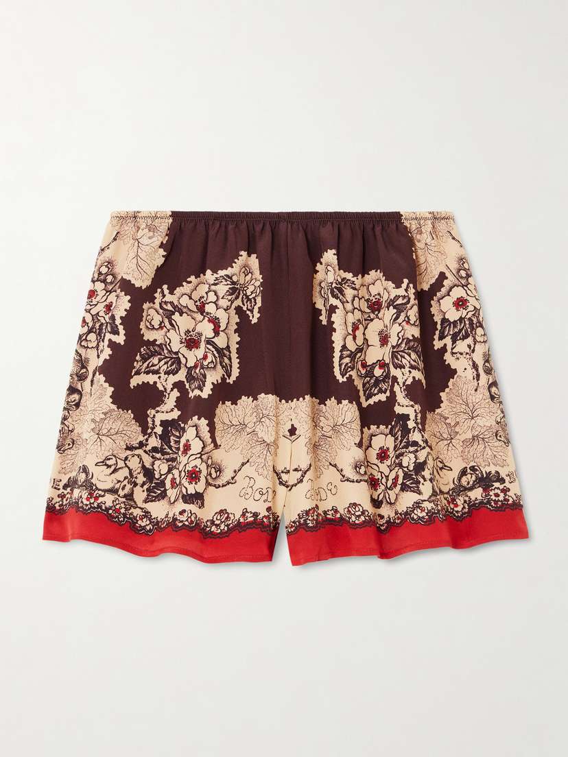 BODE Storybook Tap Printed Silk Shorts