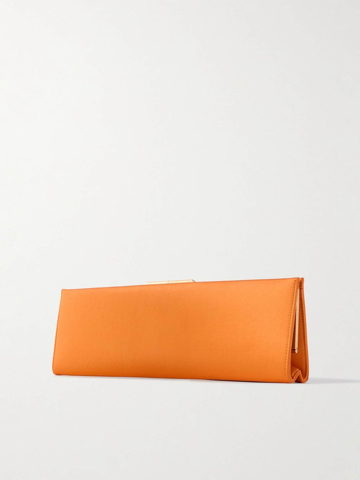 Saint Laurent Satin Clutch In Orange