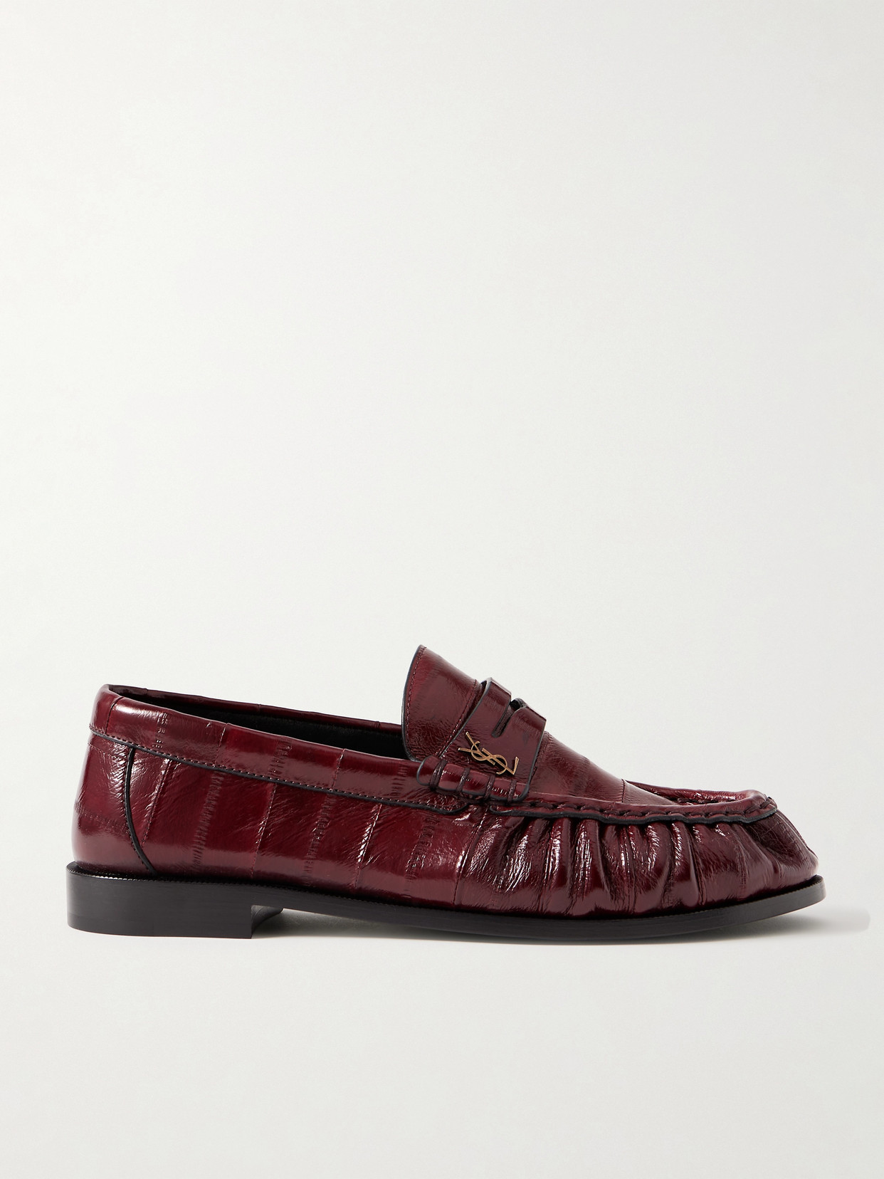 Saint Laurent Le Loafer Eel Loafers In Brown
