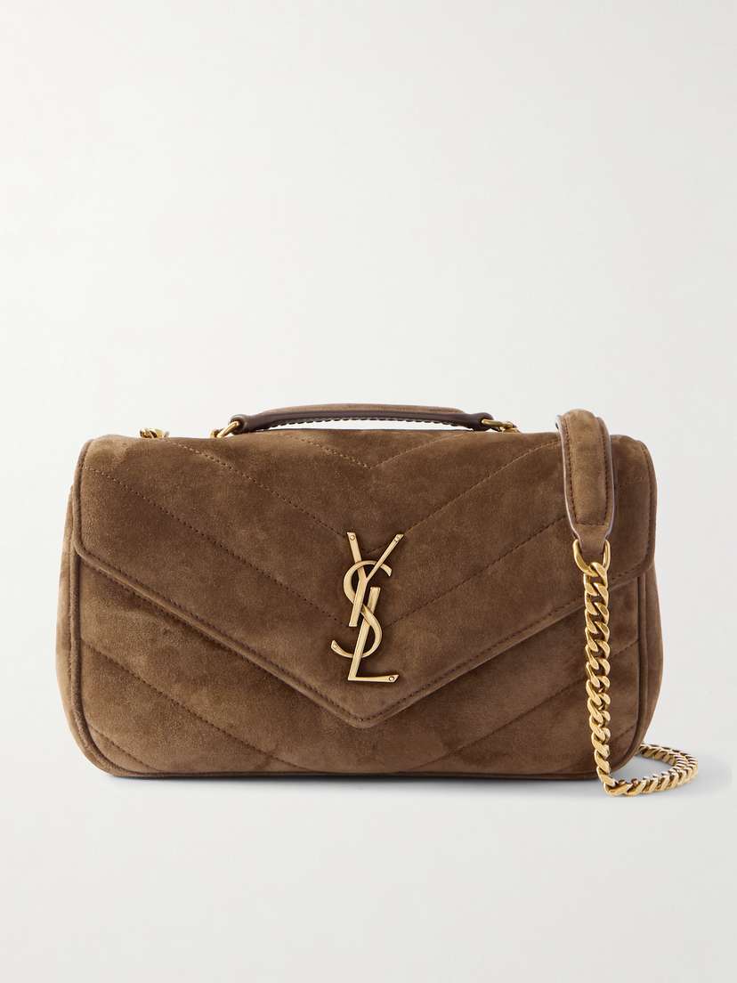 Saint Laurent Loulou Matelassé Suede Shoulder Bag