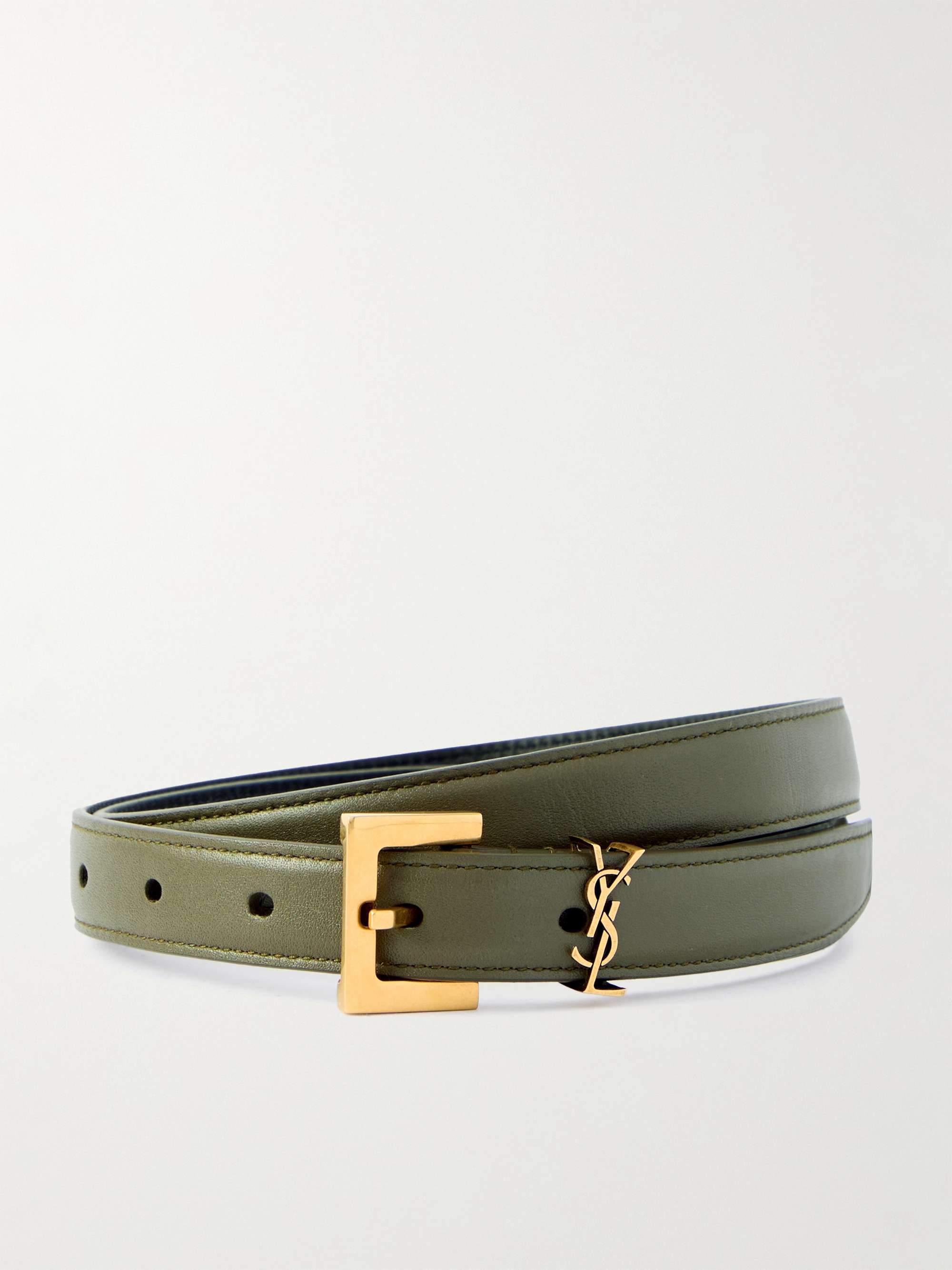 SAINT LAURENT Monogramme leather belt