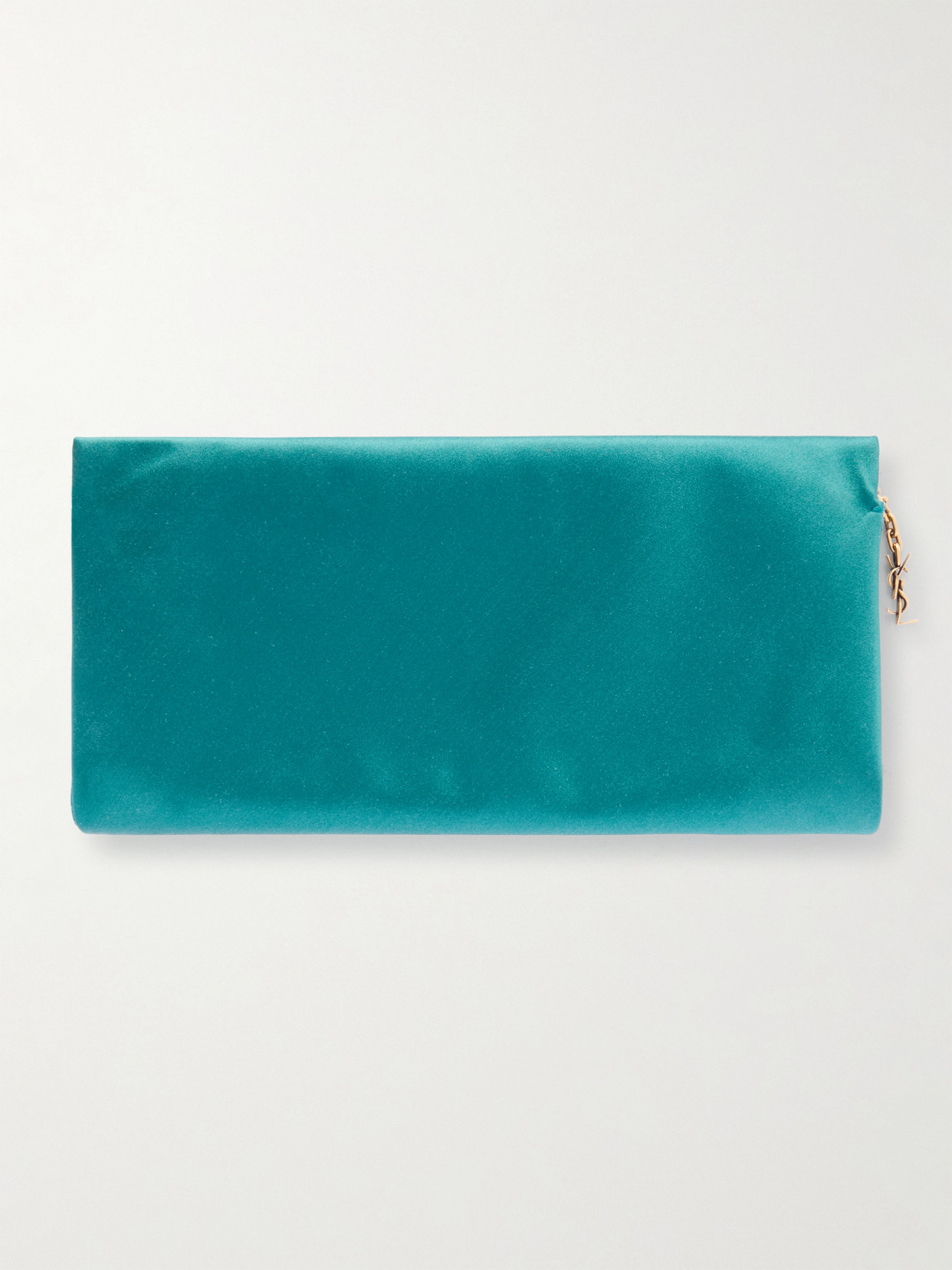 Saint Laurent Satin Clutch In Blue