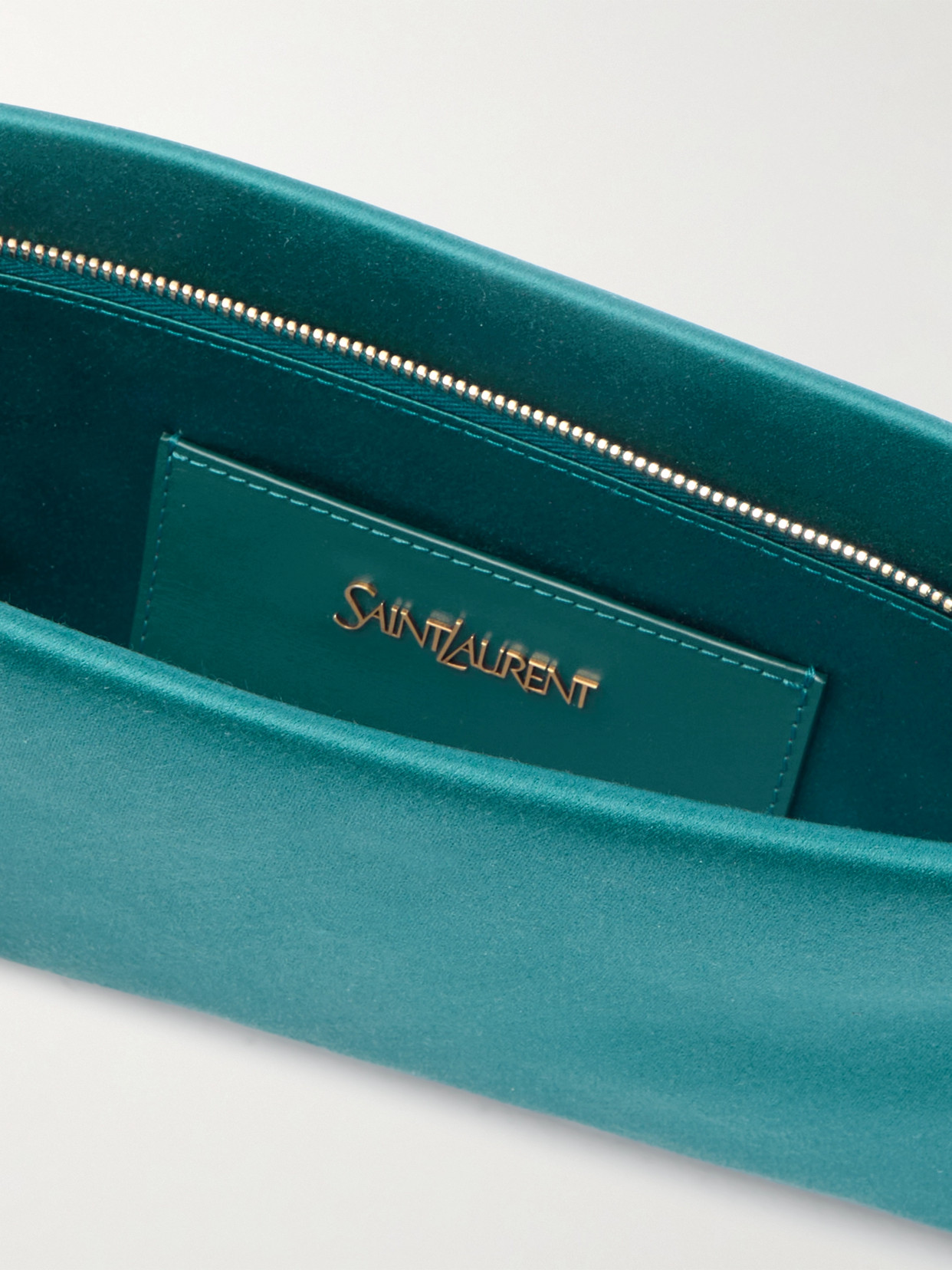 Saint Laurent Satin Clutch In Blue