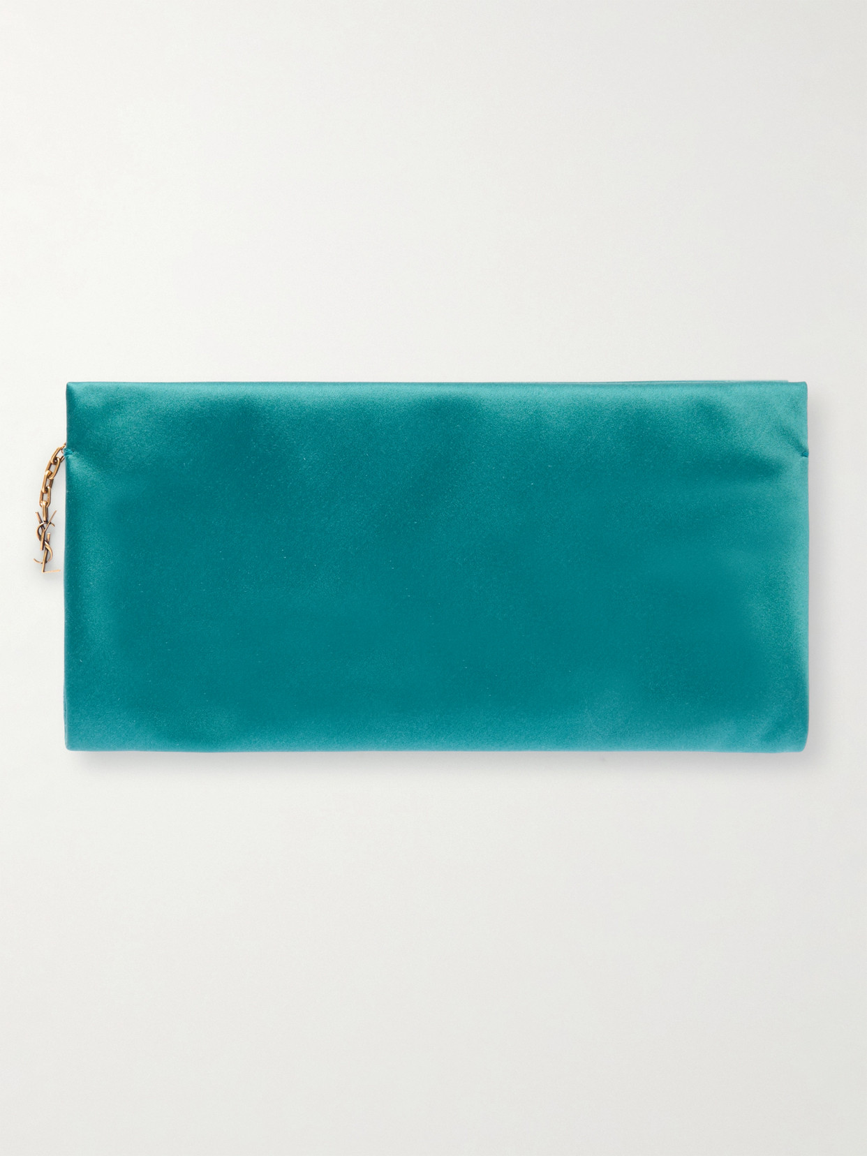 Saint Laurent Satin Clutch In Blue