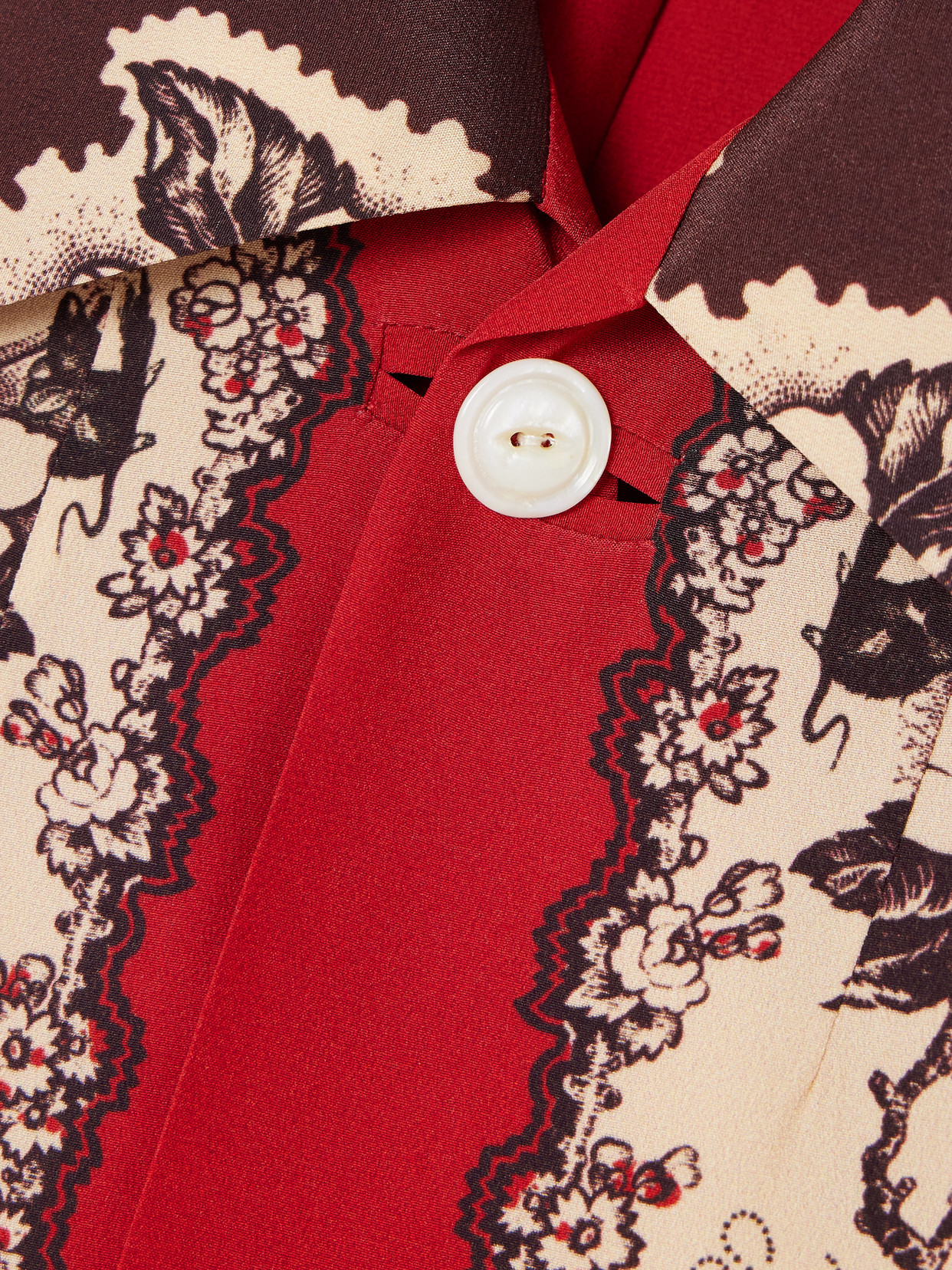 Bode Storybook Printed Silk Jacket In Brown