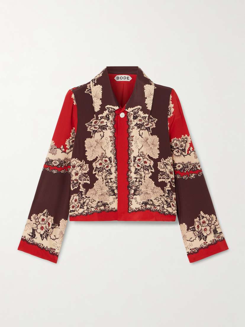 BODE Storybook Printed Silk Jacket