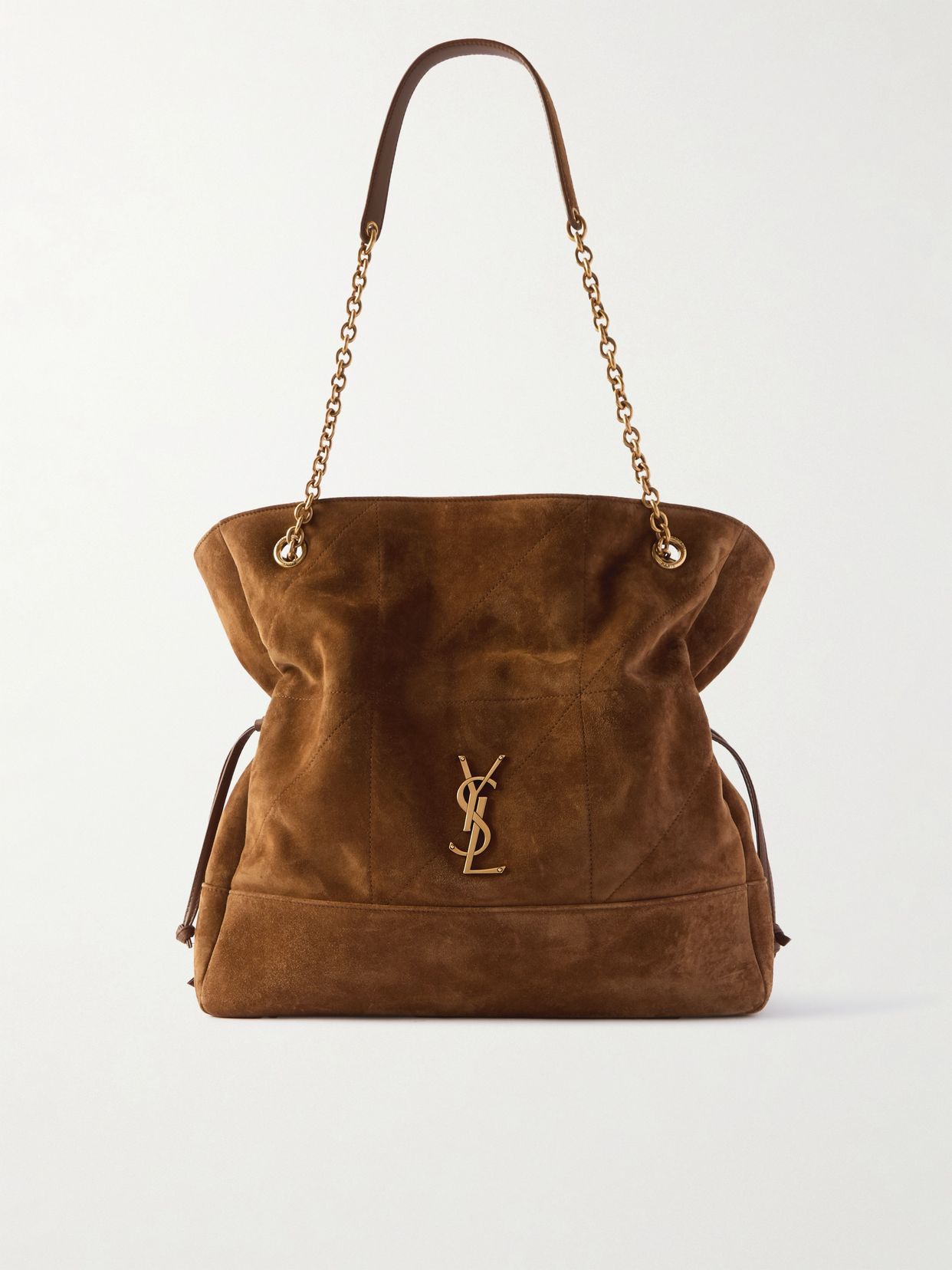Jamie Shopping quilted suede shoulder bag
